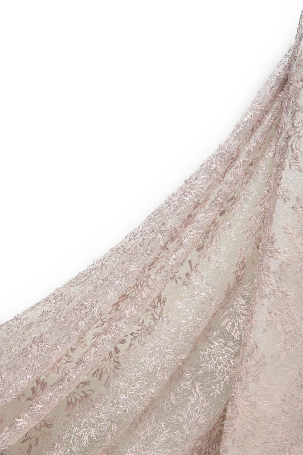 Tulle Lace Fabric Embroidered with Applique and Intricate 3D Pattern 100% Polyester 50/52" Wide | Exquisite Fabric