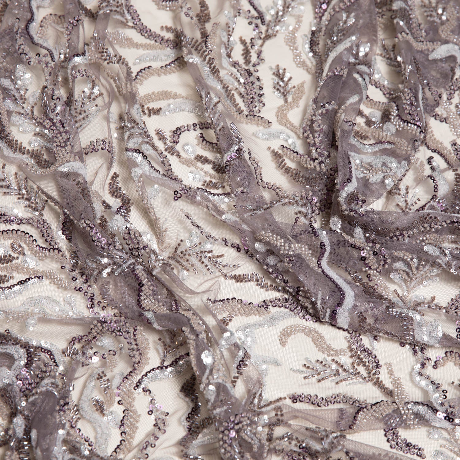 Embroidered Lace Fabric Beaded, Sequined with Amazing Rich Design 50/52" Wide | Exquisite Fabric