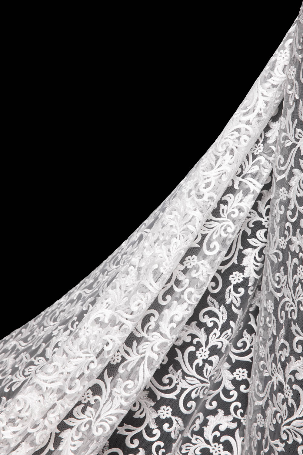 Tulle Lace Fabric Embroidered with Intricate Design 100% Polyester 50/52" Wide | Exquisite Fabric
