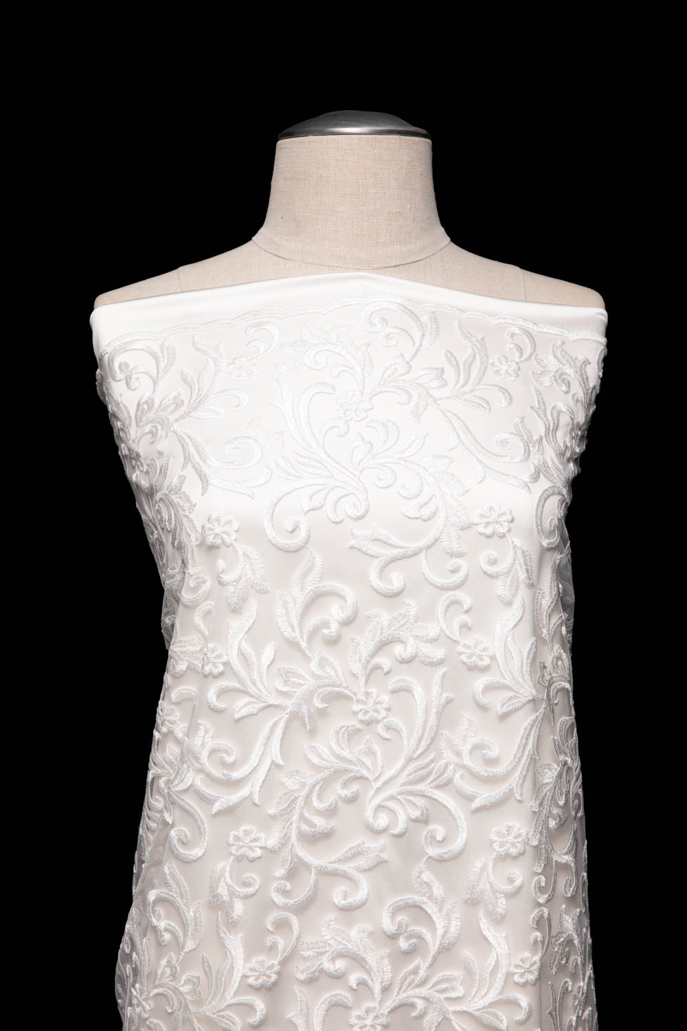 Tulle Lace Fabric Embroidered with Intricate Design 100% Polyester 50/52" Wide | Exquisite Fabric