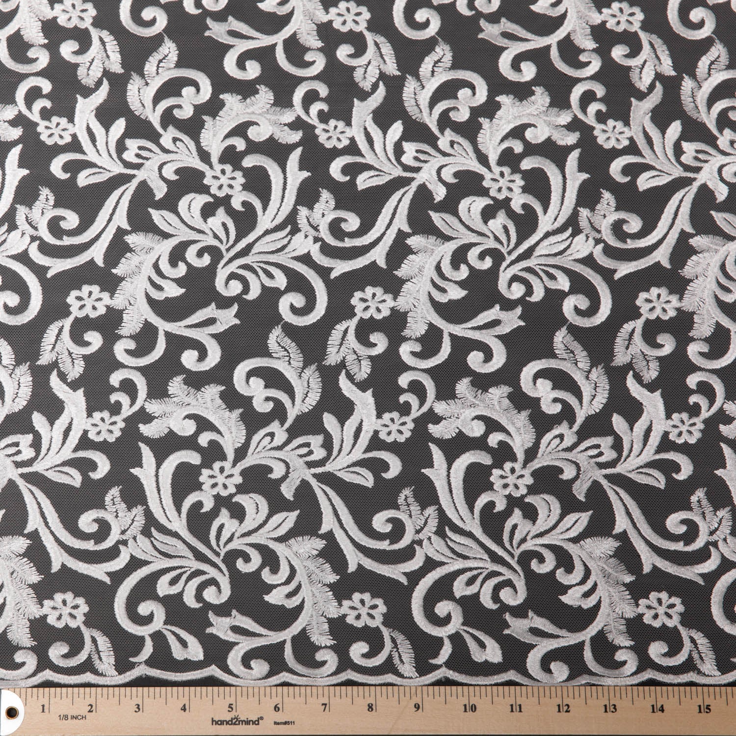 Tulle Lace Fabric Embroidered with Intricate Design 100% Polyester 50/52" Wide | Exquisite Fabric