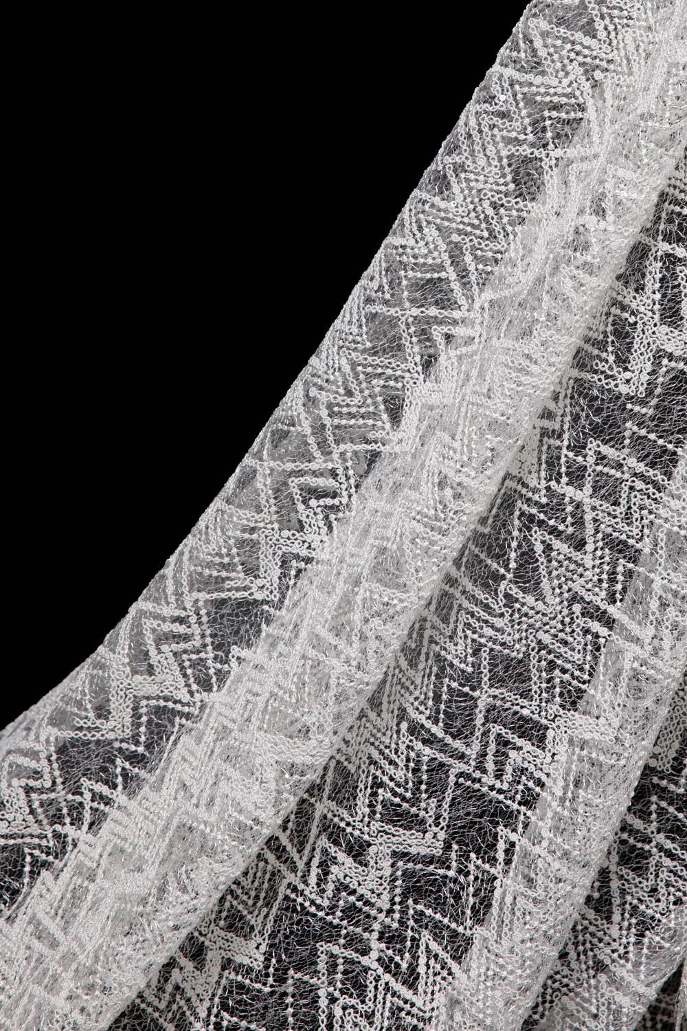 Susumi Lace Tulle Fabric Embroidered Metallic w/Sequins and Intricate Pattern 100% Polyester  50/52" Wide | Exquisite Fabric