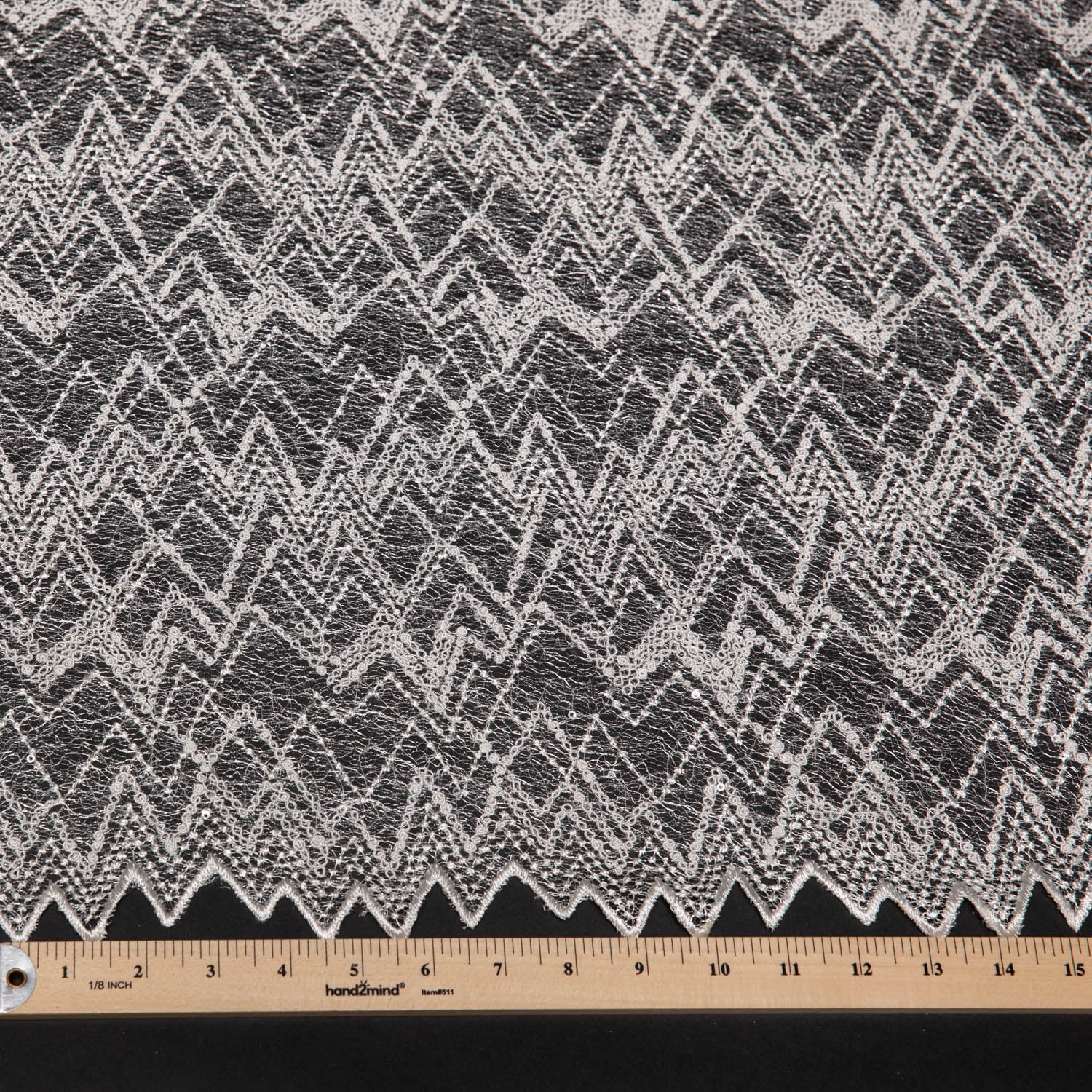 Susumi Lace Tulle Fabric Embroidered Metallic w/Sequins and Intricate Pattern 100% Polyester  50/52" Wide | Exquisite Fabric