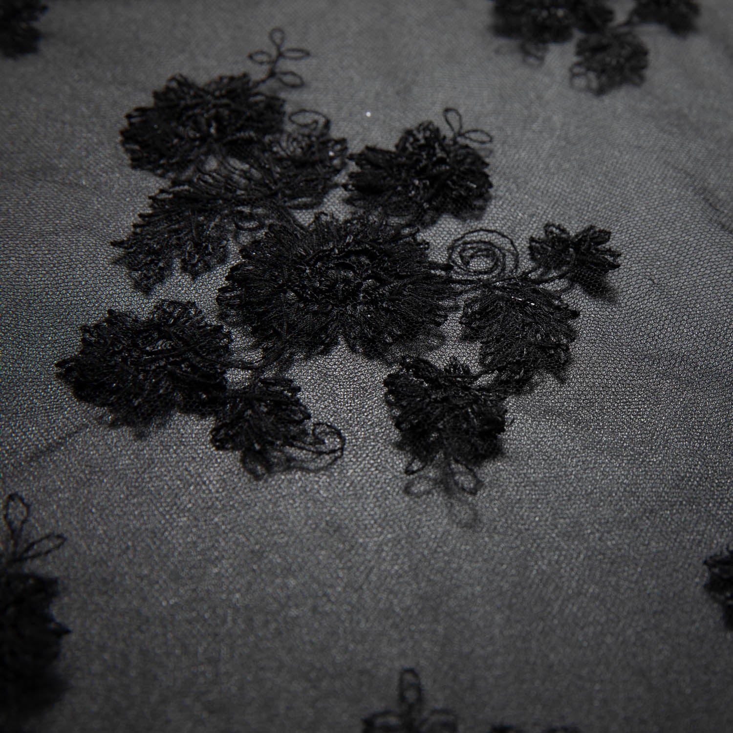 Soft Tulle Lace Fabric Embroidered with Elegant Floral Design 52" Wide | Exquisite Fabric