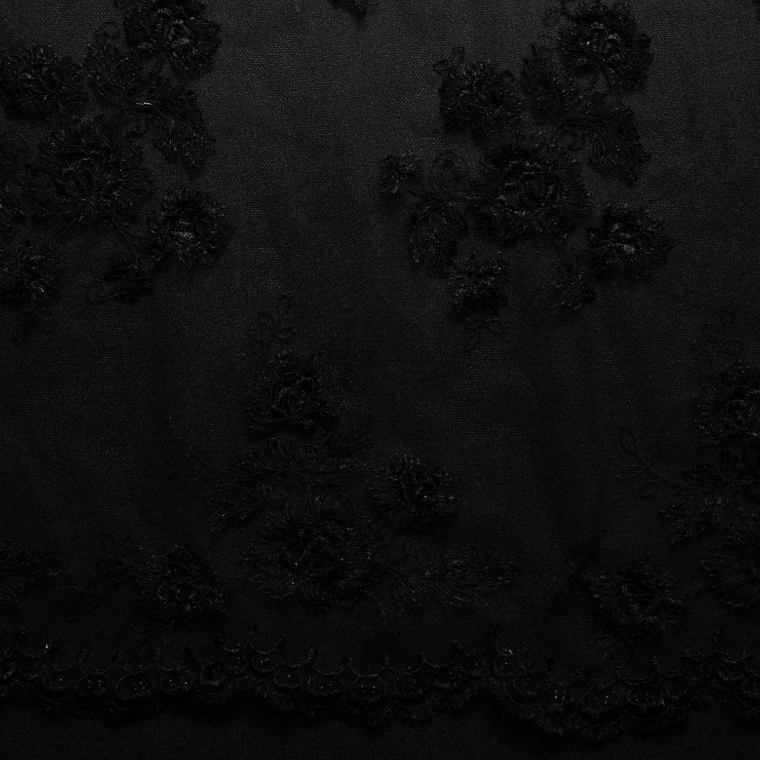 Soft Tulle Lace Fabric Embroidered with Elegant Floral Design 52" Wide | Exquisite Fabric