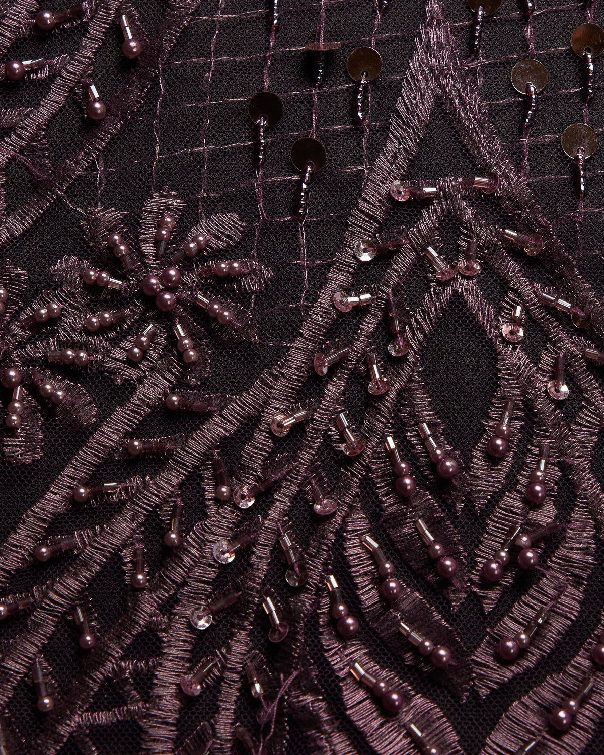 EMBROIDERED BEADED & SEQUINED LACE 100% POLYESTER WIDTH 50/52" - Exquisite Fabrics
