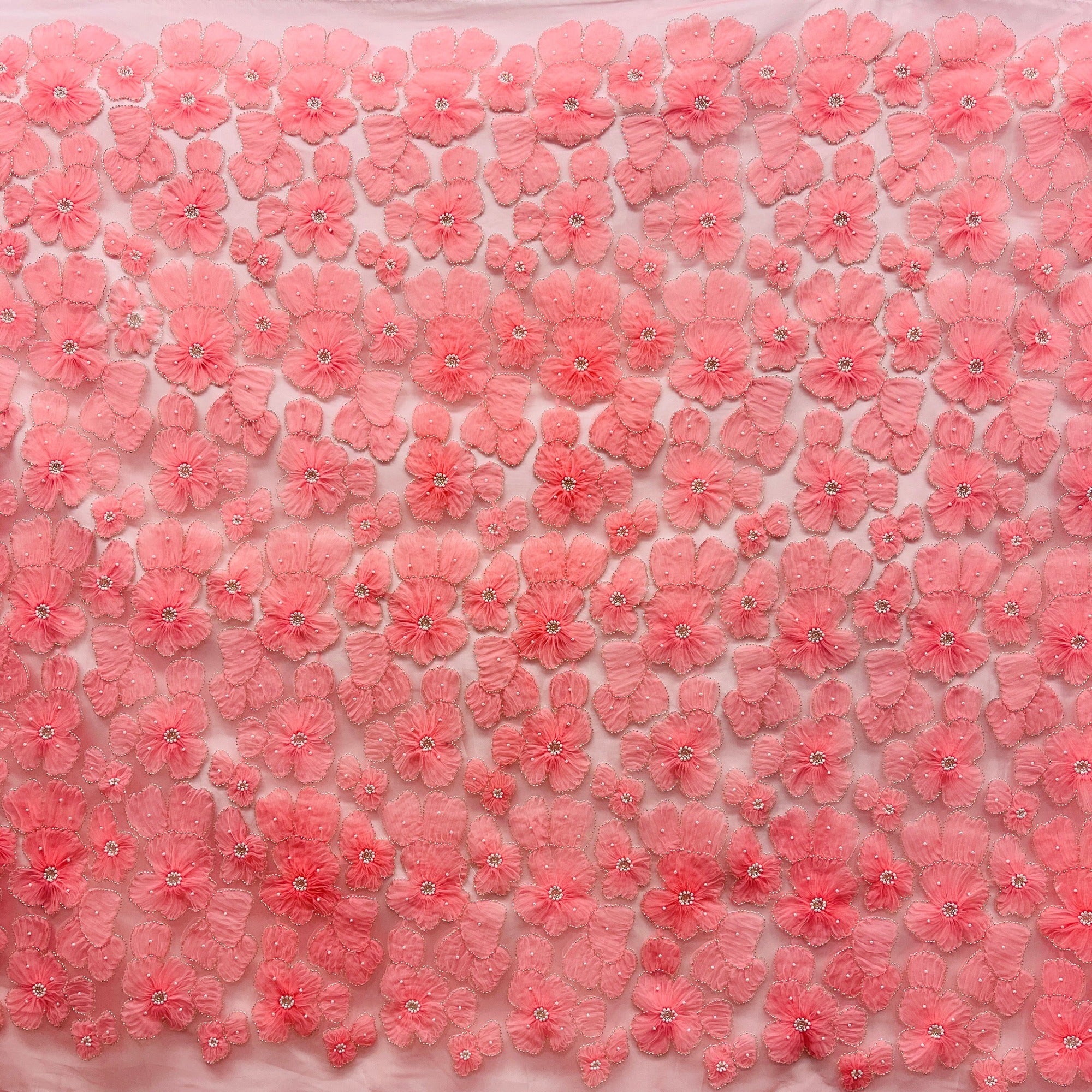 Beaded 3D Floral Lace Fabric for Bridal, Quinceañera & Dance Dresses | Lace USA - GD-216