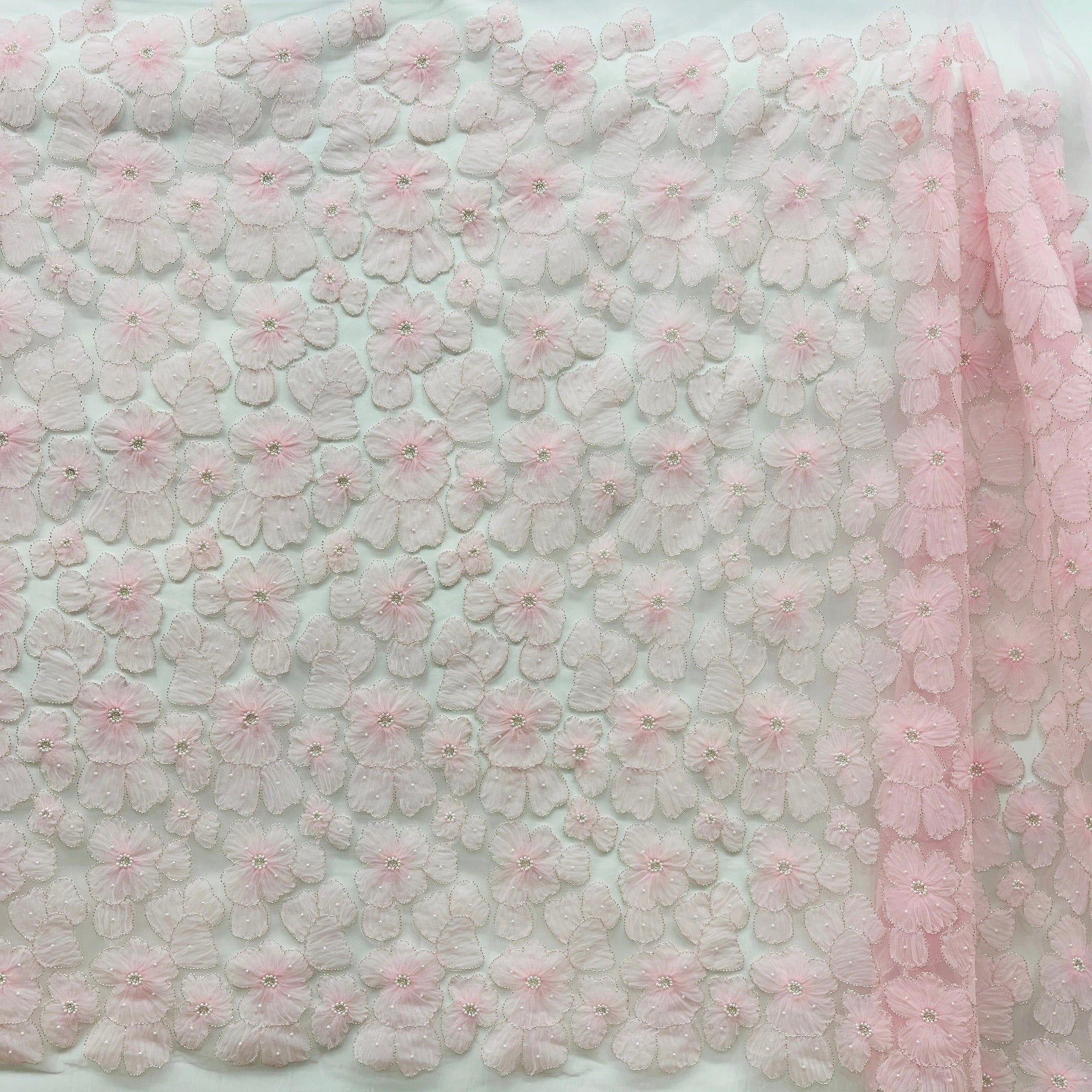 Beaded 3D Floral Lace Fabric for Bridal, Quinceañera & Dance Dresses | Lace USA - GD-216