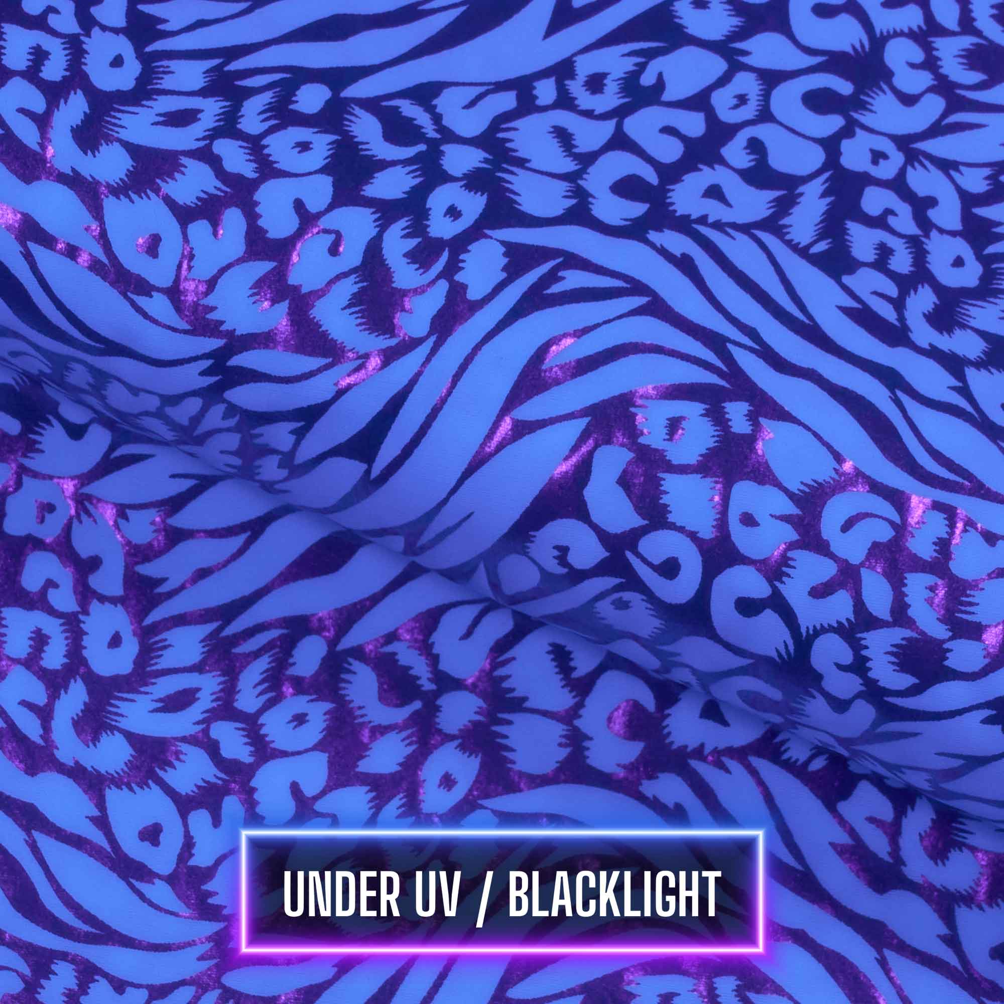 Funky Leopard Hologram Spandex Fabric | Blue Moon Fabrics