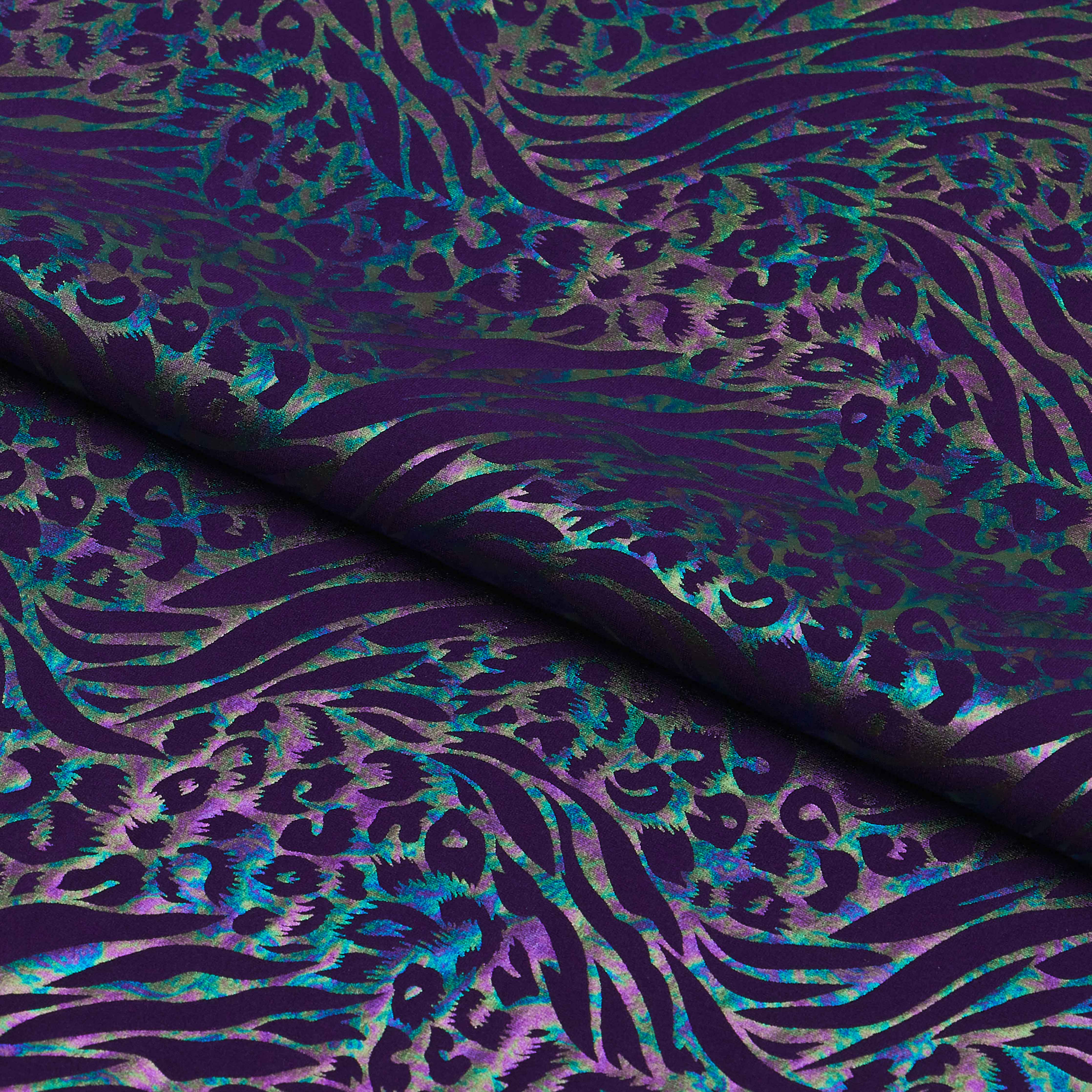 Funky Leopard Hologram Spandex Fabric | Blue Moon Fabrics