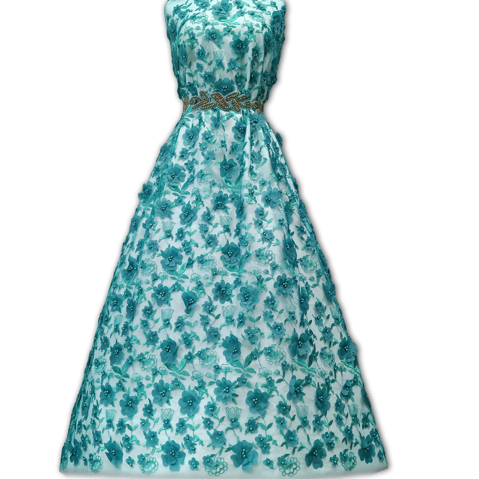 Beaded 3D Floral Lace Fabric – For Bridal, Quinceañera & Dance Dresses | Lace USA - GD-241