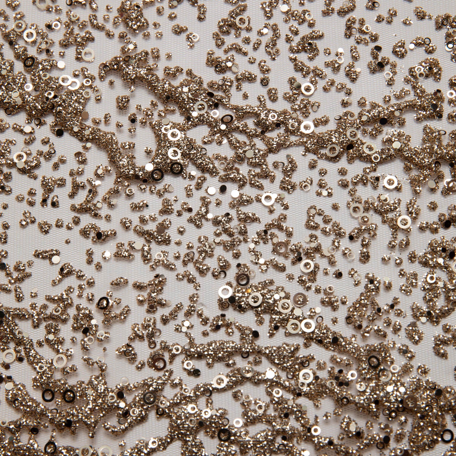GOLD  P/SOFT LACE FABRIC GLITTER 56/58" WIDE | Exquisite Fabric