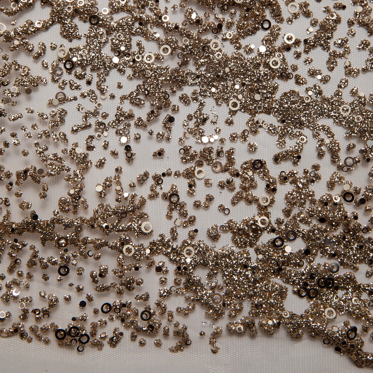 GOLD  P/SOFT LACE FABRIC GLITTER 56/58" WIDE | Exquisite Fabric