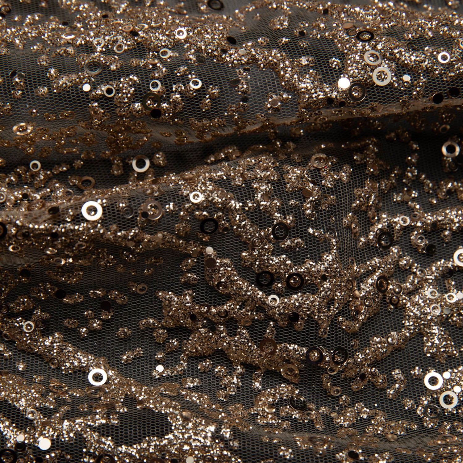 GOLD  P/SOFT LACE FABRIC GLITTER 56/58" WIDE | Exquisite Fabric
