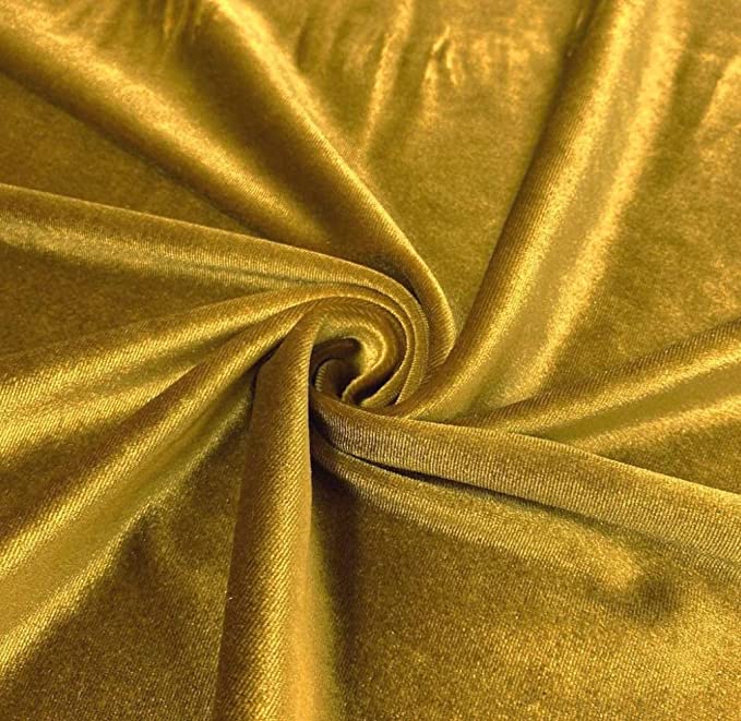 Stretch Velvet Fabric by the Yard – Gold | 280gsm | 58/60” Wide