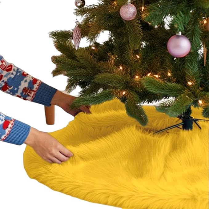 Premium Faux Fur Christmas Tree Skirt - 40" | Luxurious Decorations