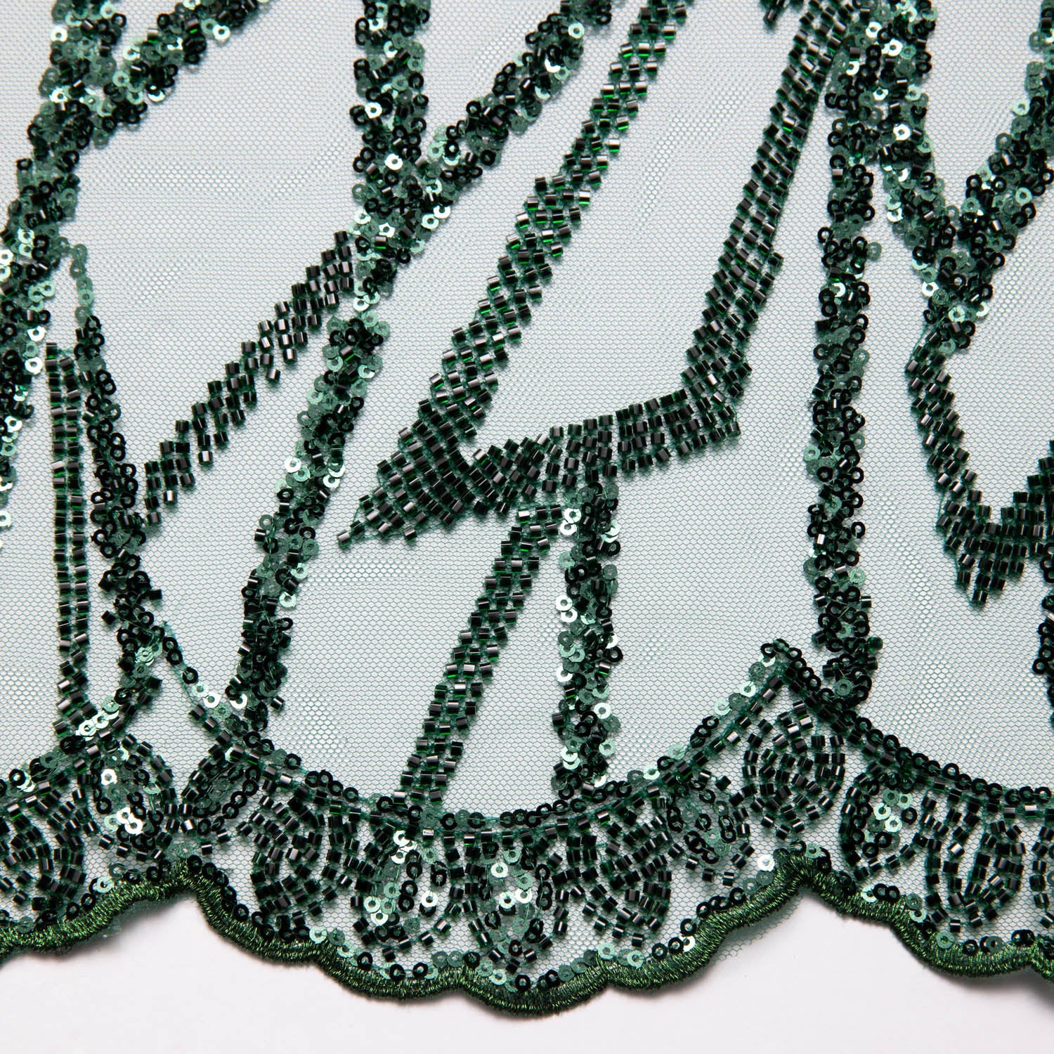 Tulle Lace Fabric Embroidered with Sequins and Stylish Design 52" Wide | Exquisite Fabric