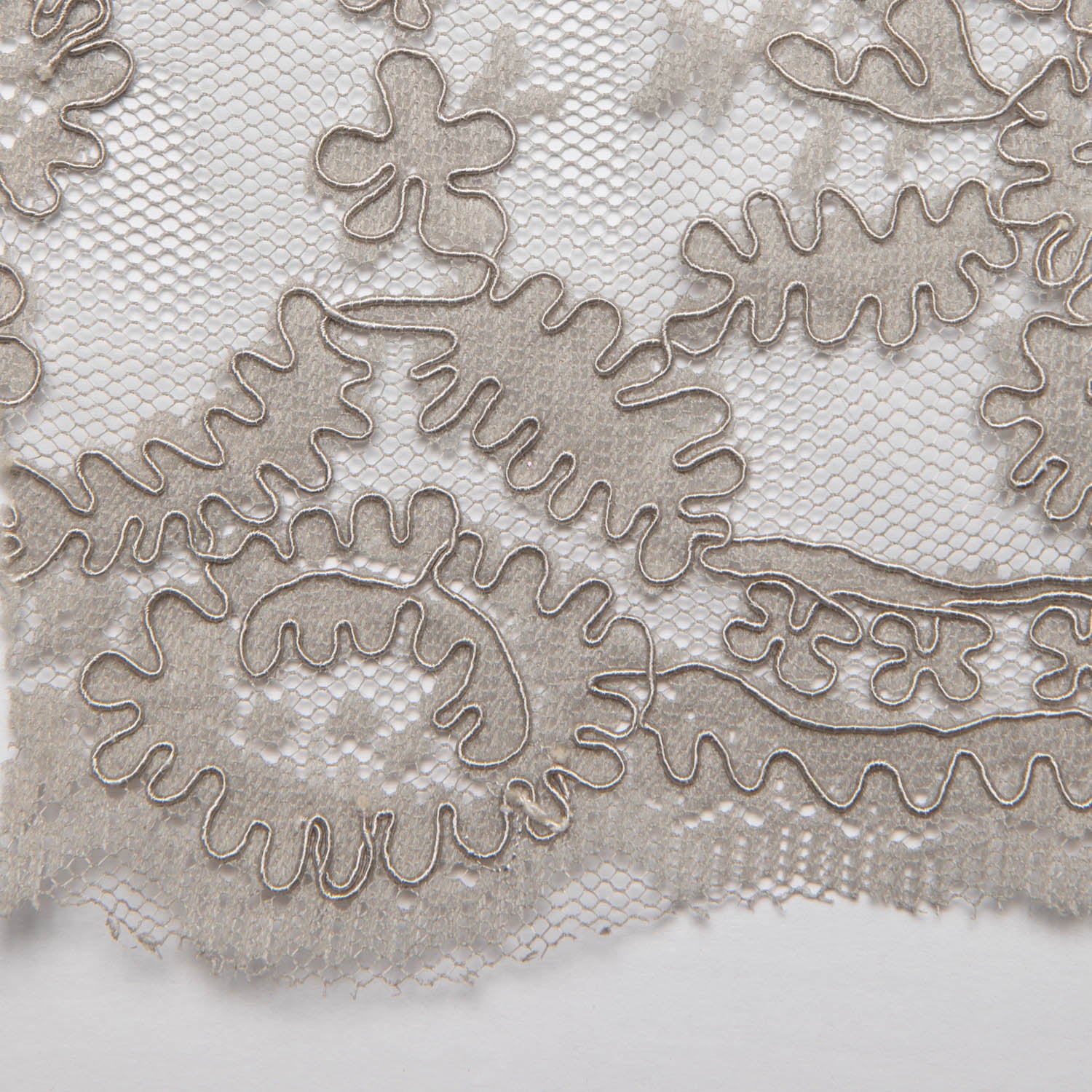 Re-Embroidered Lace Fabric with Cord and Extravagant Floral Design | Exquisite Fabric