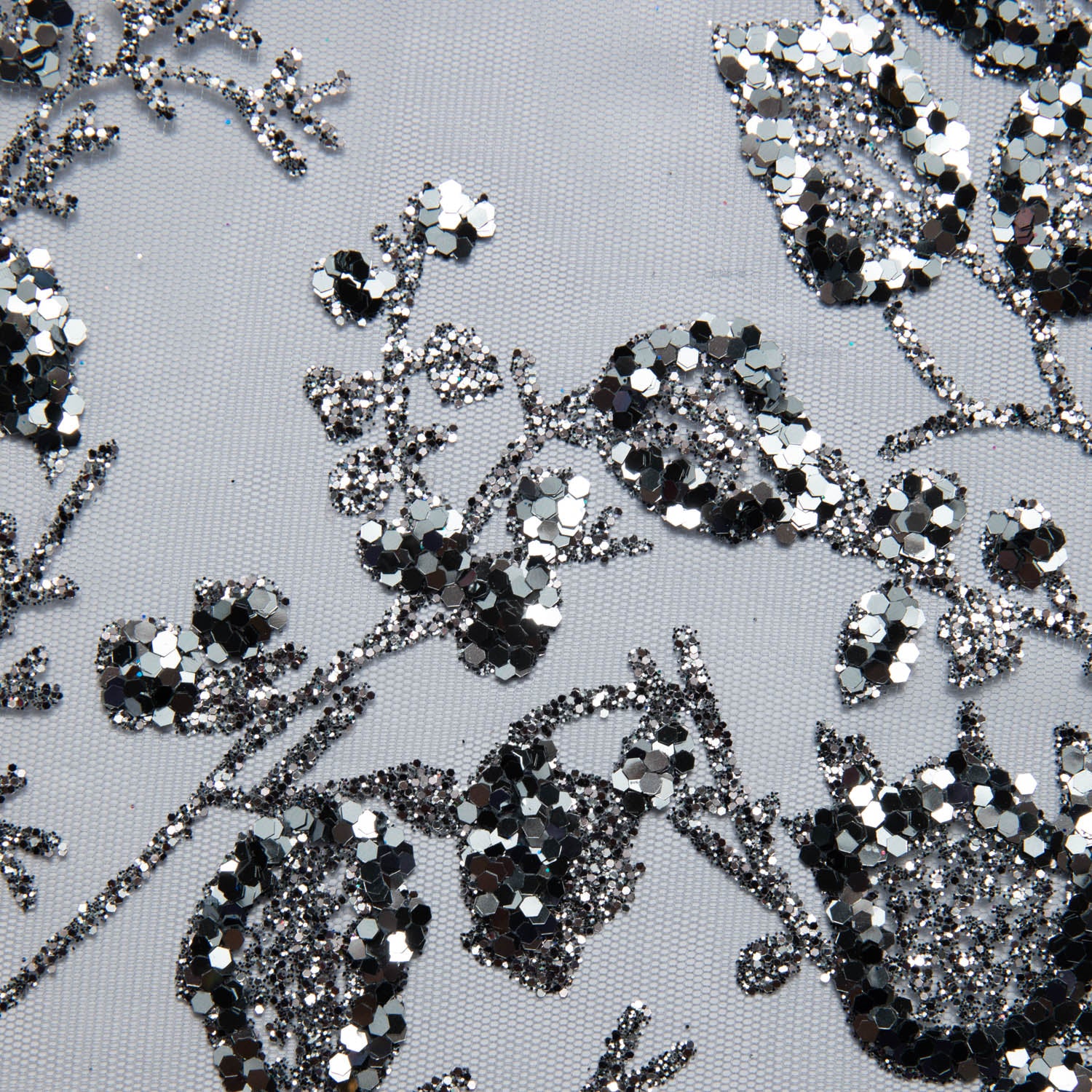 Tulle Lace Fabric with Glitter and Floral Pattern 58" Wide | Exquisite Fabric