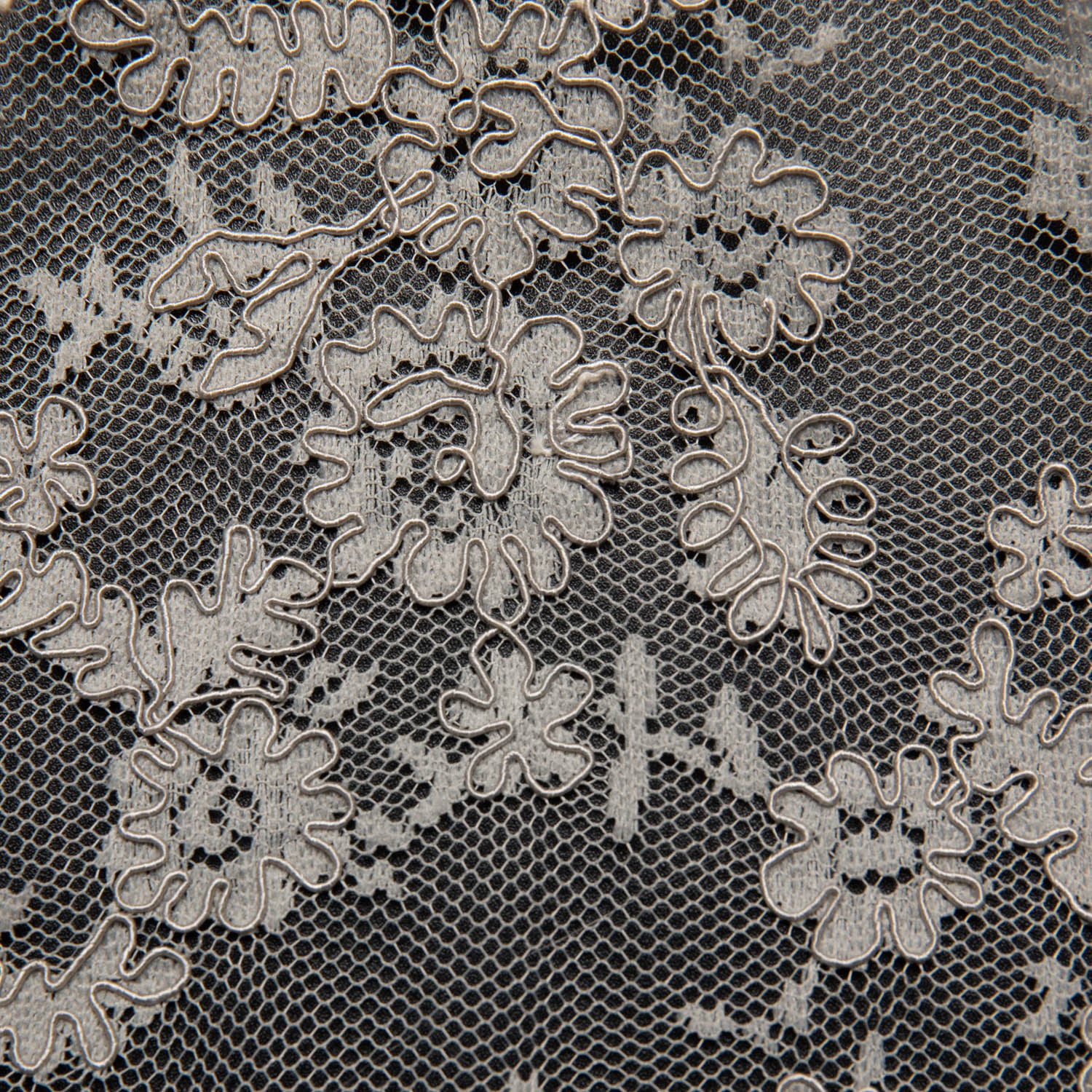 Re-Embroidered Lace Fabric with Cord and Extravagant Floral Design | Exquisite Fabric