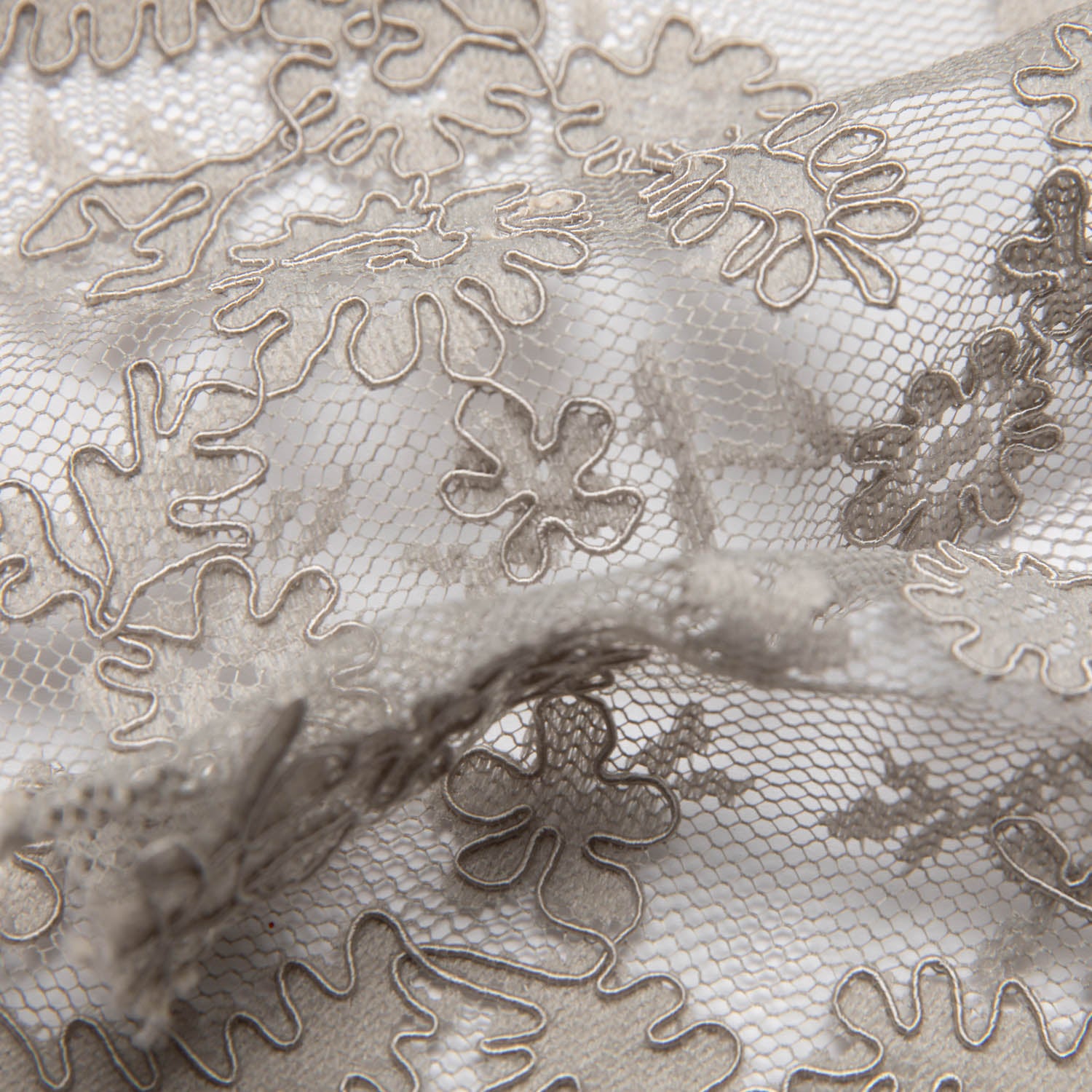 Re-Embroidered Lace Fabric with Cord and Extravagant Floral Design | Exquisite Fabric