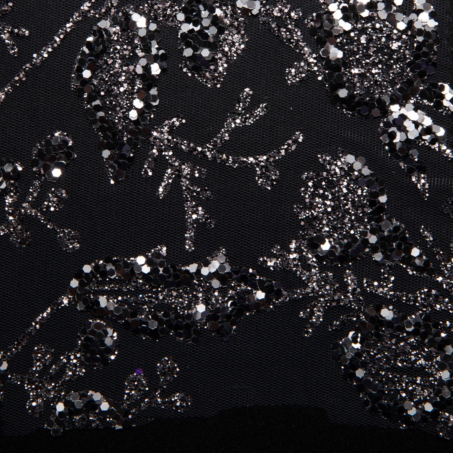 Tulle Lace Fabric with Glitter and Floral Pattern 58" Wide | Exquisite Fabric