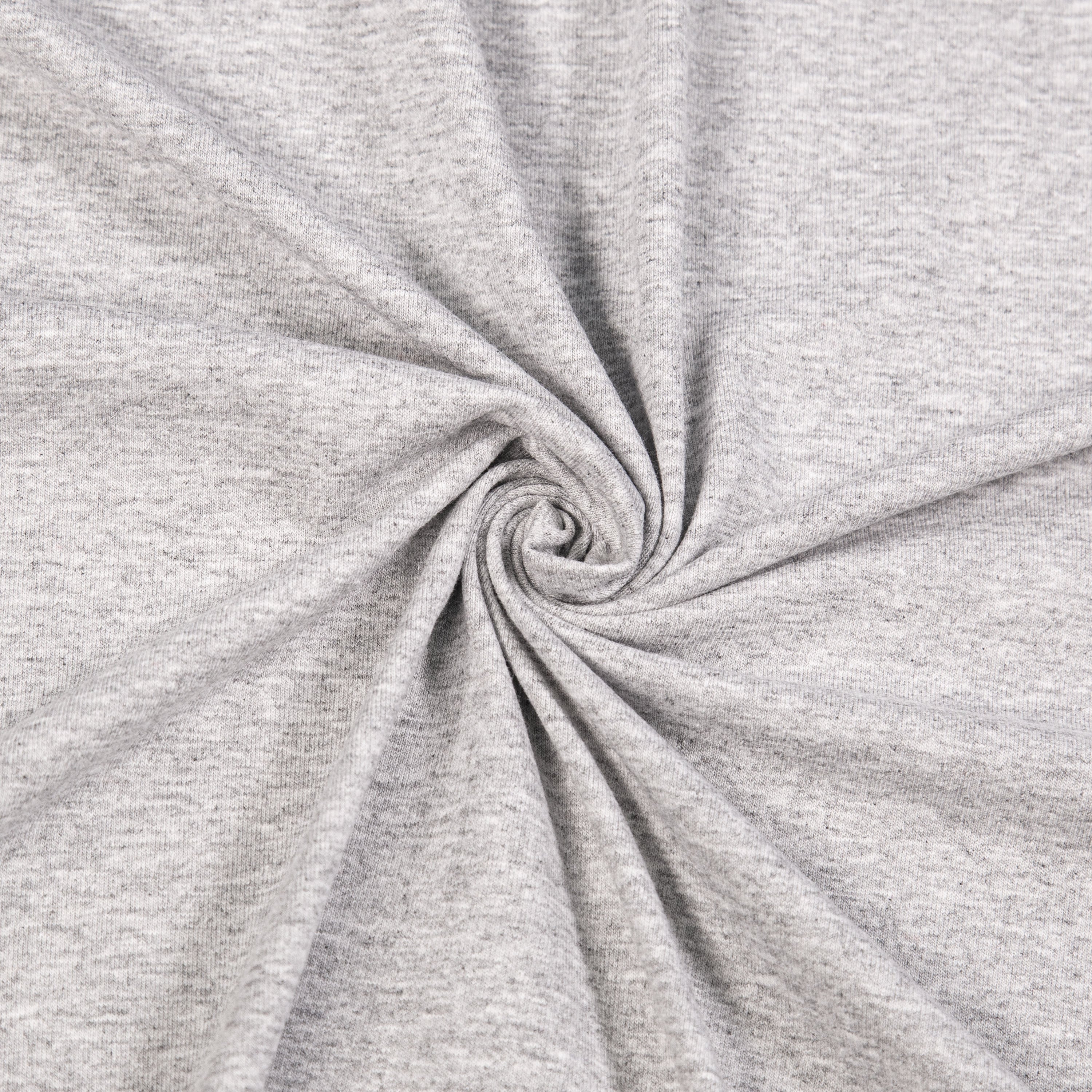 Cotton Spandex Jersey Knit Fabric – 10 oz 4-Way Stretch | Heather Grey