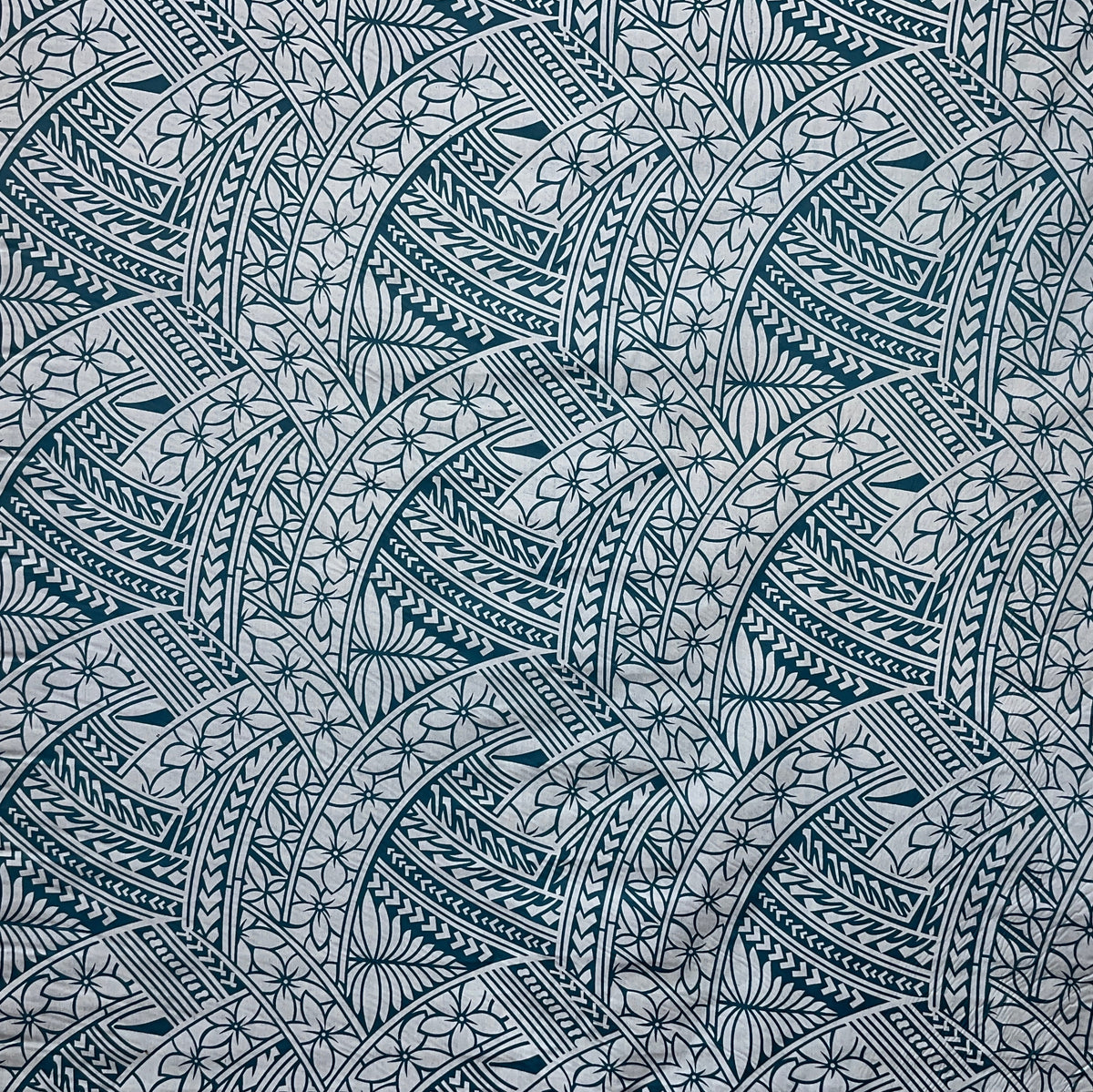 Hibiscus Traditional Polynesian Tattoo Poly Cotton Fabric | Islands Fabric
