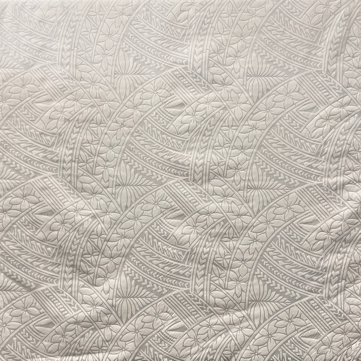 Hibiscus Traditional Polynesian Tattoo Poly Cotton Fabric | Islands Fabric
