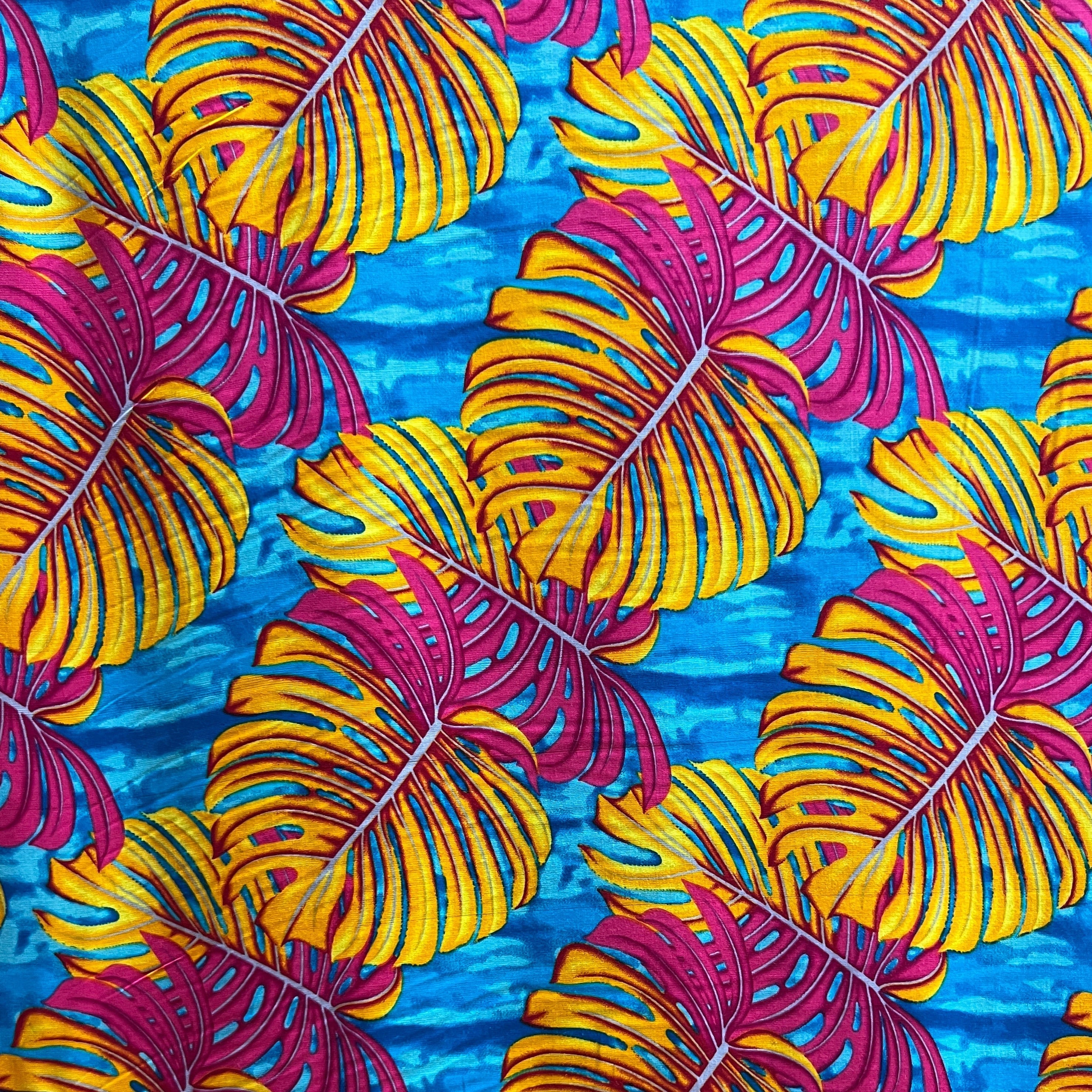All Over Monstera Leaf Fabric| Rayon Poplin