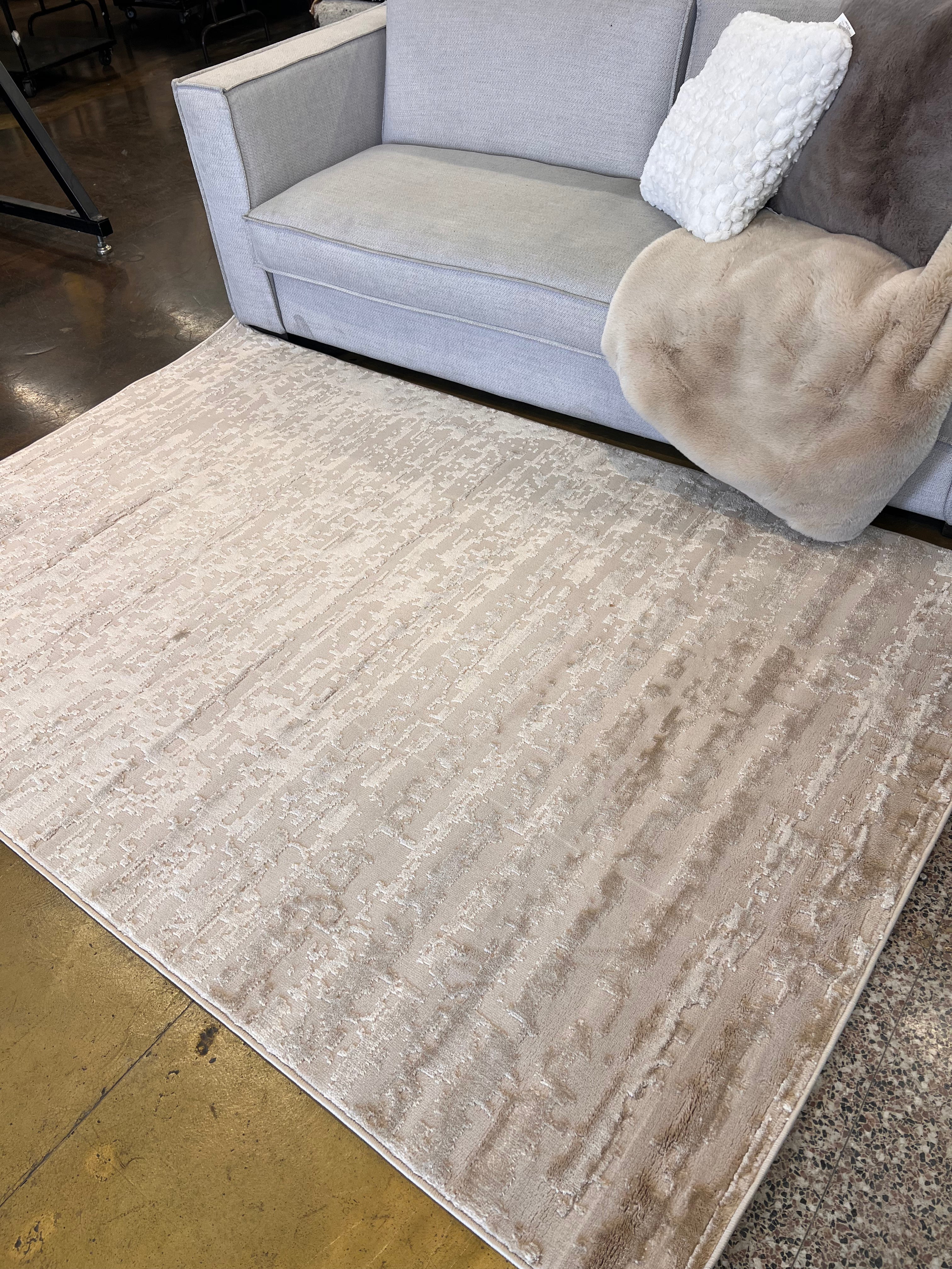 Beige and Mocha Toned Rug with Sculpted High-Low Surface - NUDE 23