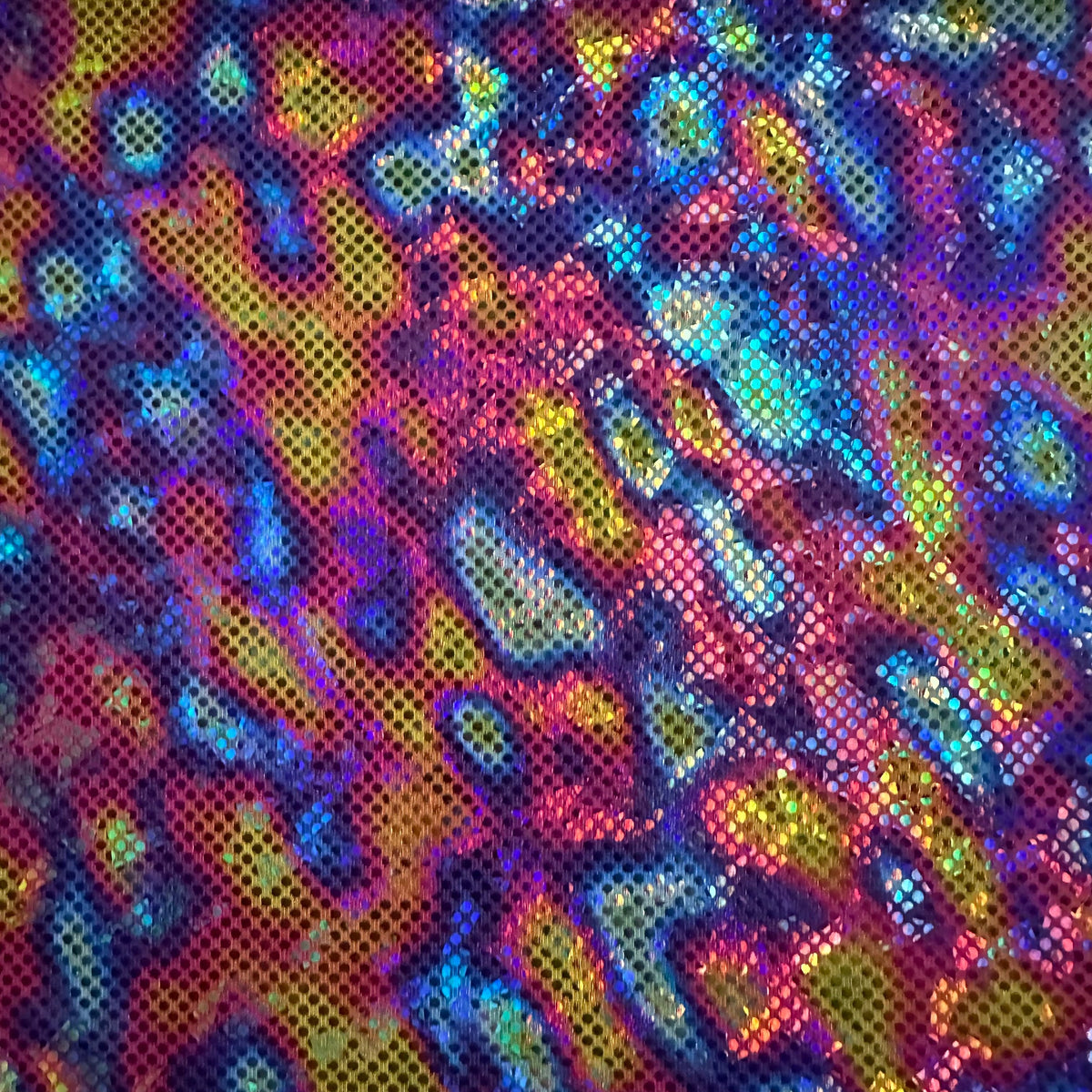 Molten Lava Holo Foil Polyester Spandex Flex Fabric | Spandex Palace