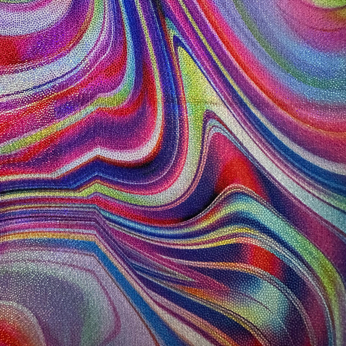 Volcano Abstract Rainbow Stretch Poly Spandex Digital Print Fabric | Spandex Palace