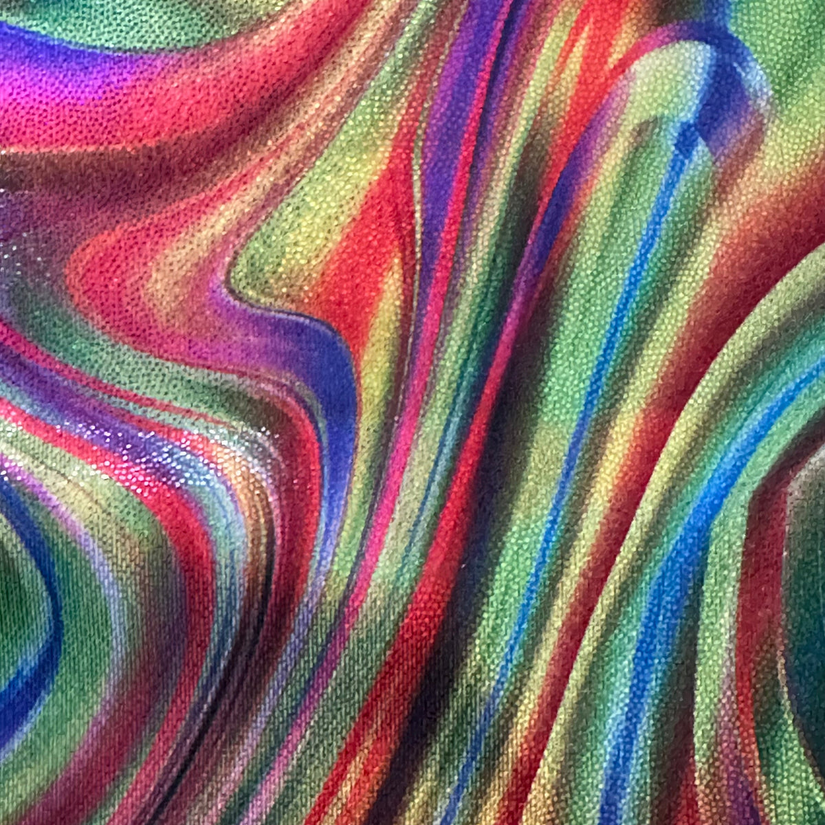 Volcano Abstract Rainbow Stretch Poly Spandex Digital Print Fabric | Spandex Palace