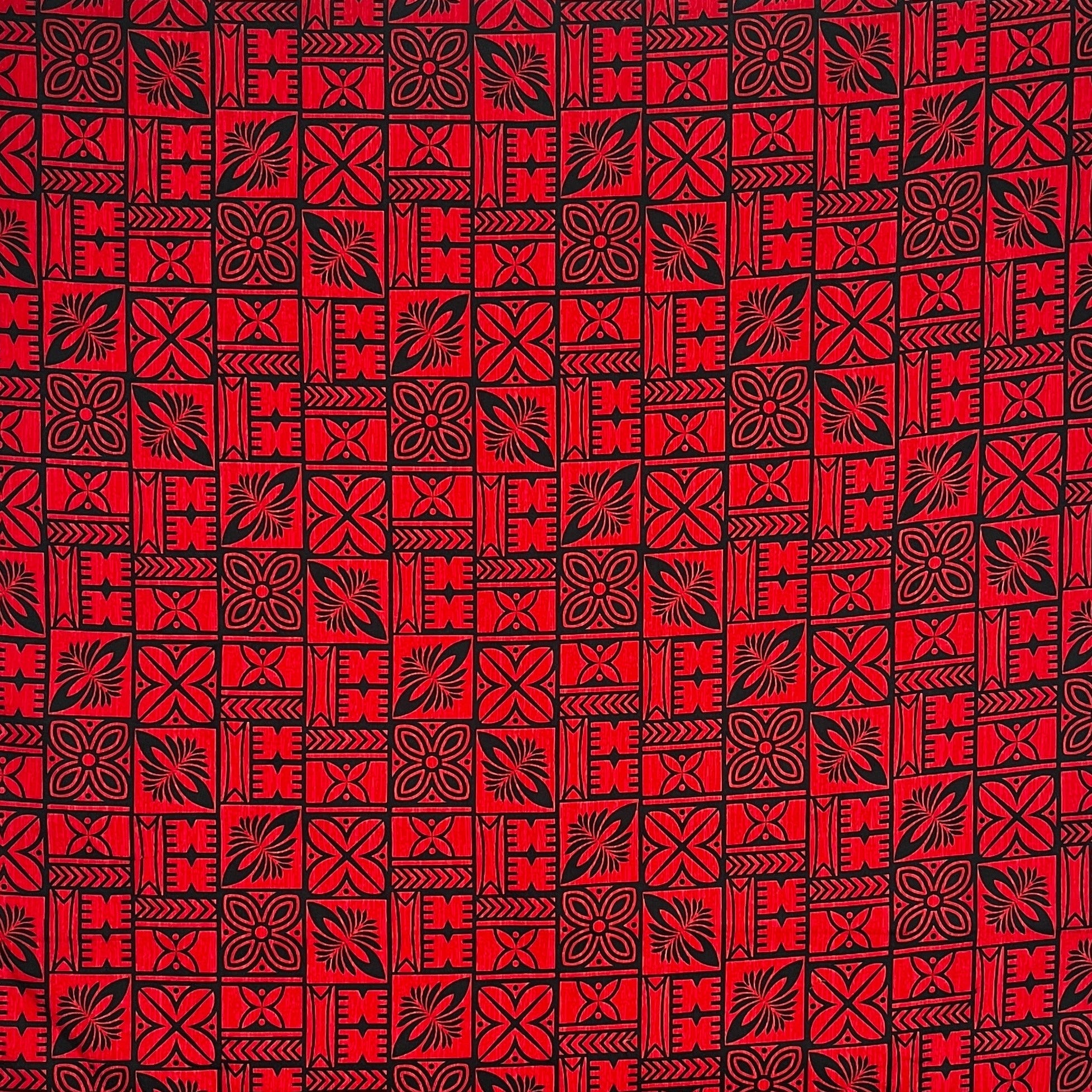 Traditional Polynesian Tapa Pattern Fabric | Cotton