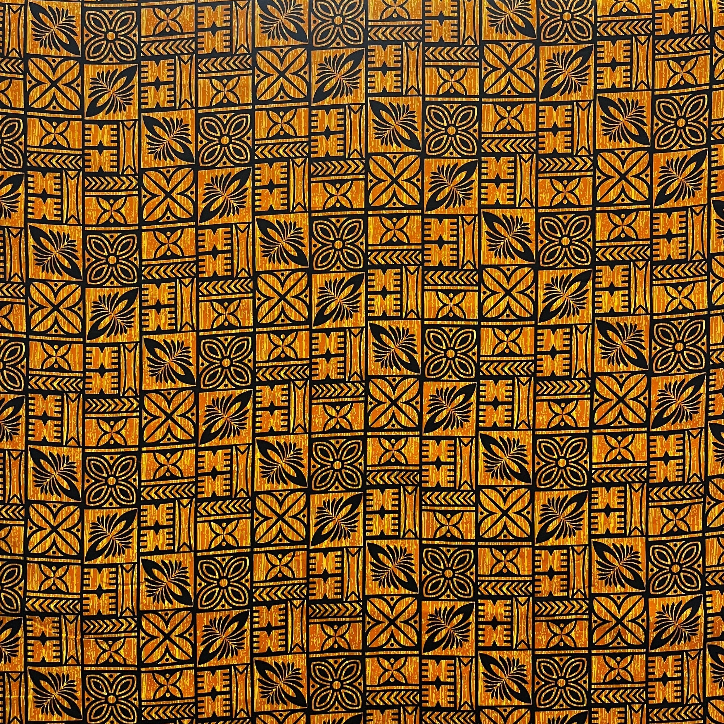 Traditional Polynesian Tapa Pattern Fabric | Cotton