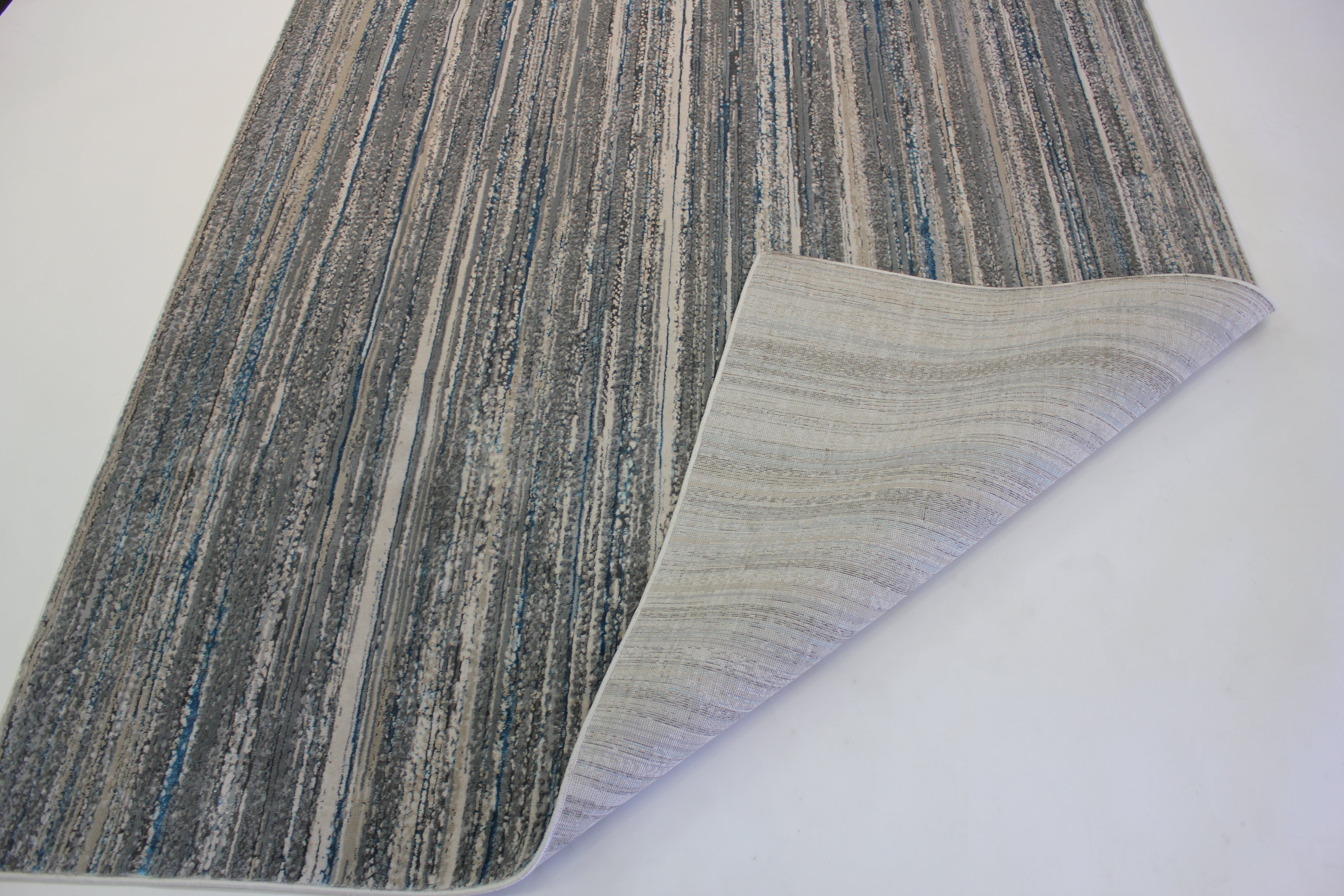Shinny Shimmery Changing Lines Azure Blue Ultra Soft Cozy Area Rug/Carpet