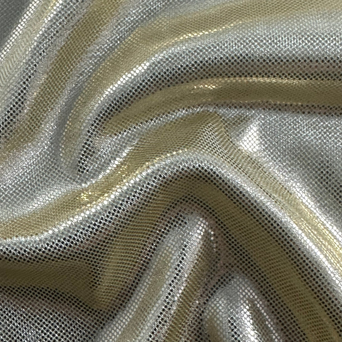 Artisan Metallic Jersey Foil Polyester Fabric | Spandex Palace