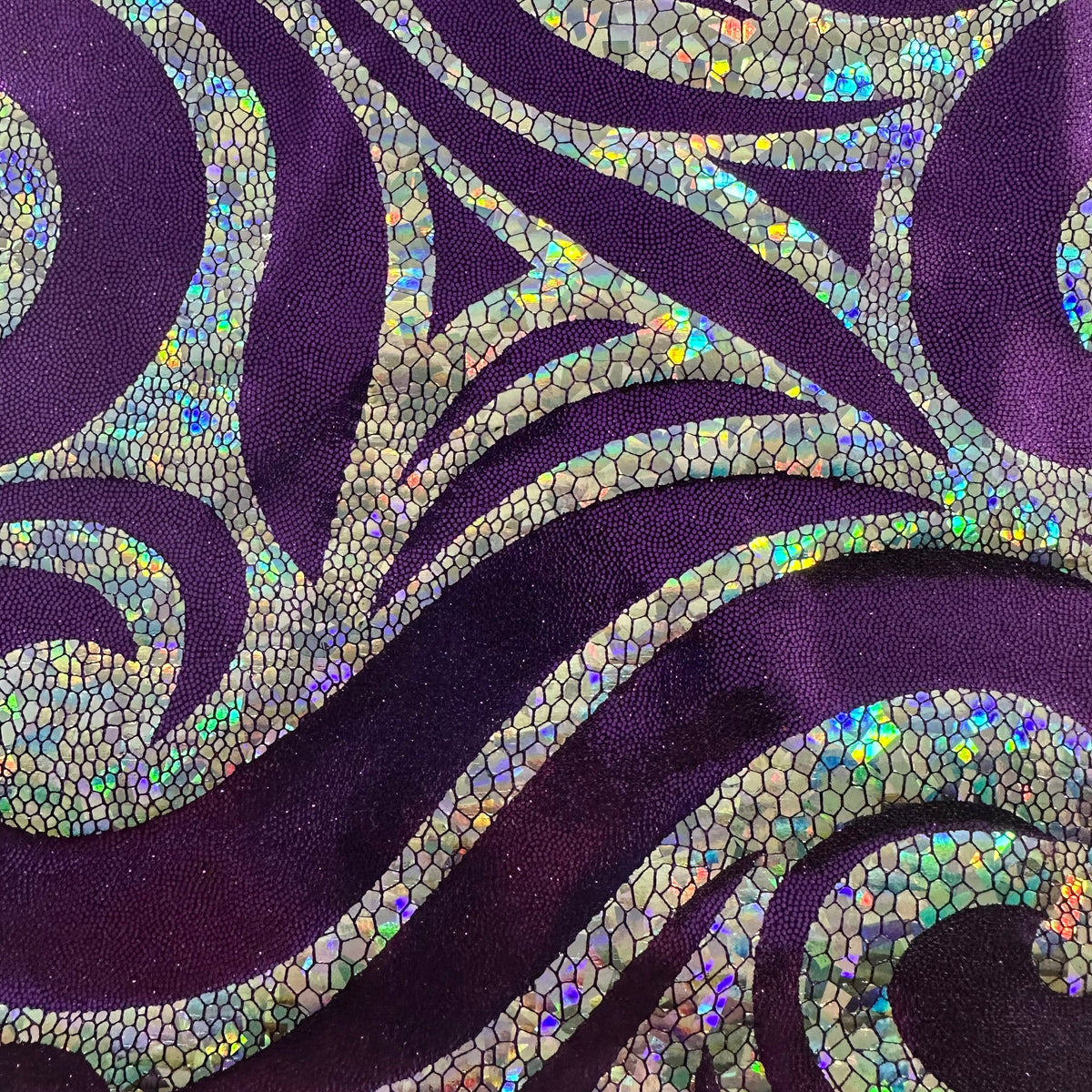Stellar 4-Way Paisley Foggy Foil Nylon Spandex Fabric | Spandex Palace