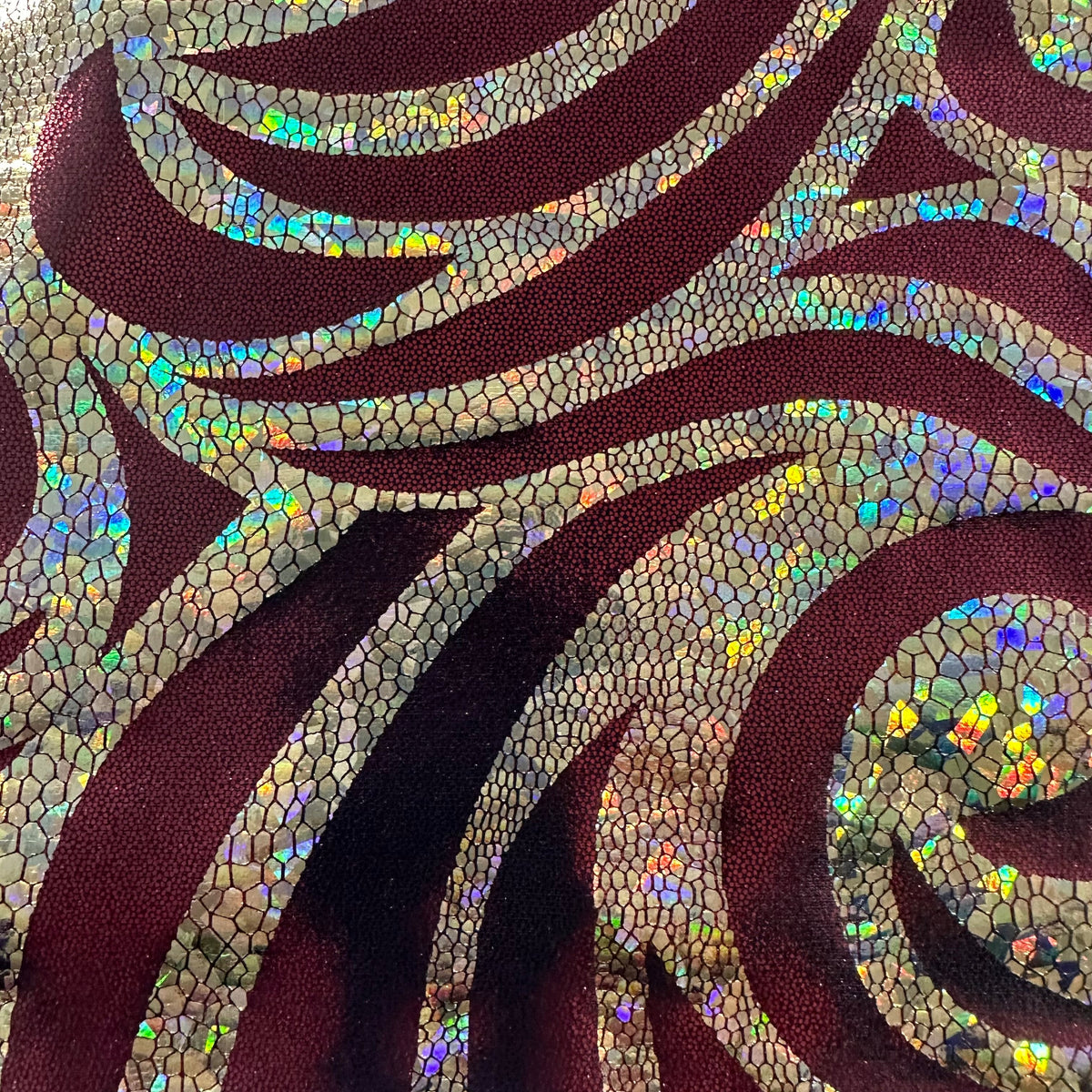 Stellar 4-Way Paisley Foggy Foil Nylon Spandex Fabric | Spandex Palace