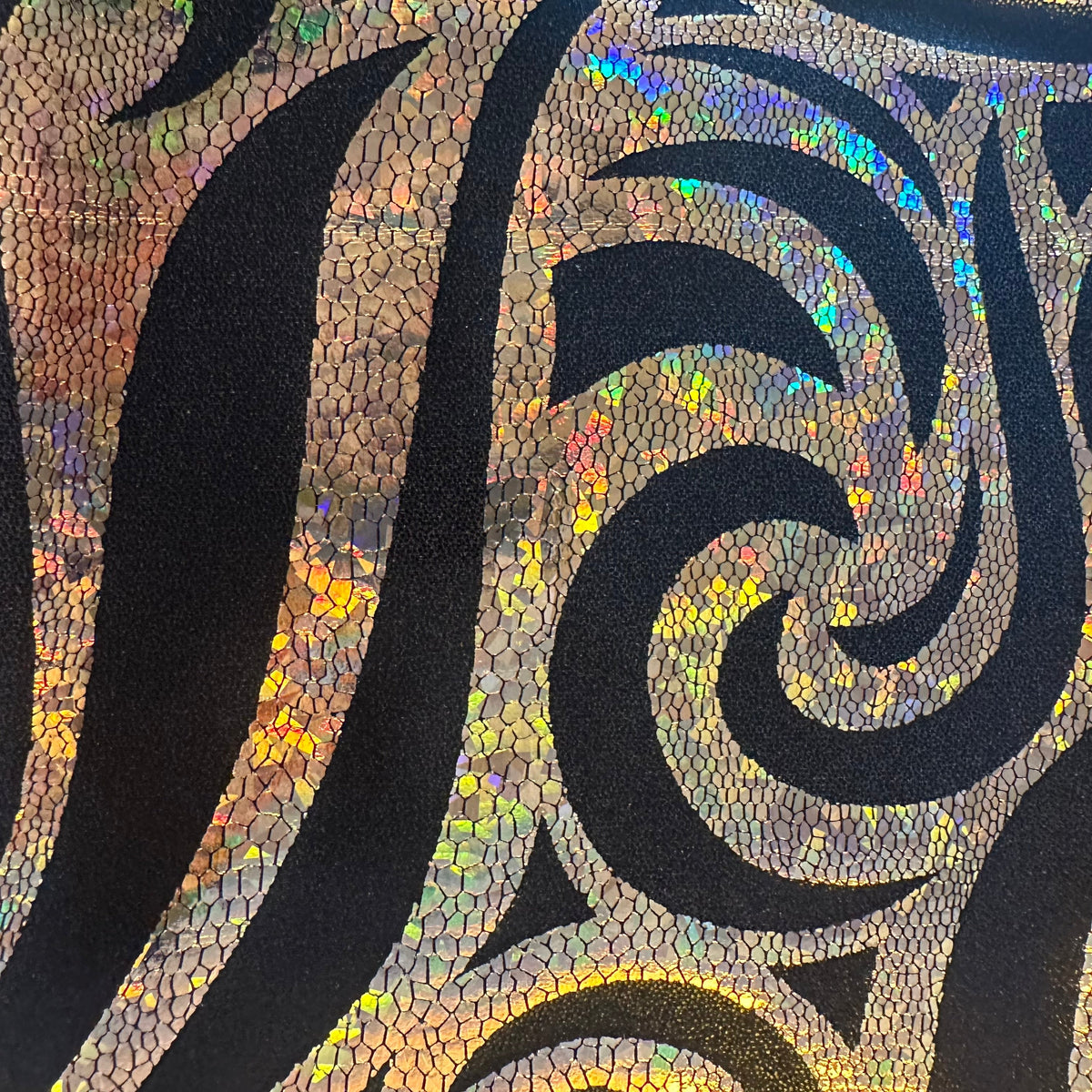 Stellar 4-Way Paisley Foggy Foil Nylon Spandex Fabric | Spandex Palace