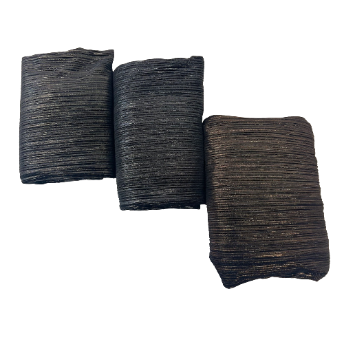 Metallic Pleated Stretch Velvet Fabric