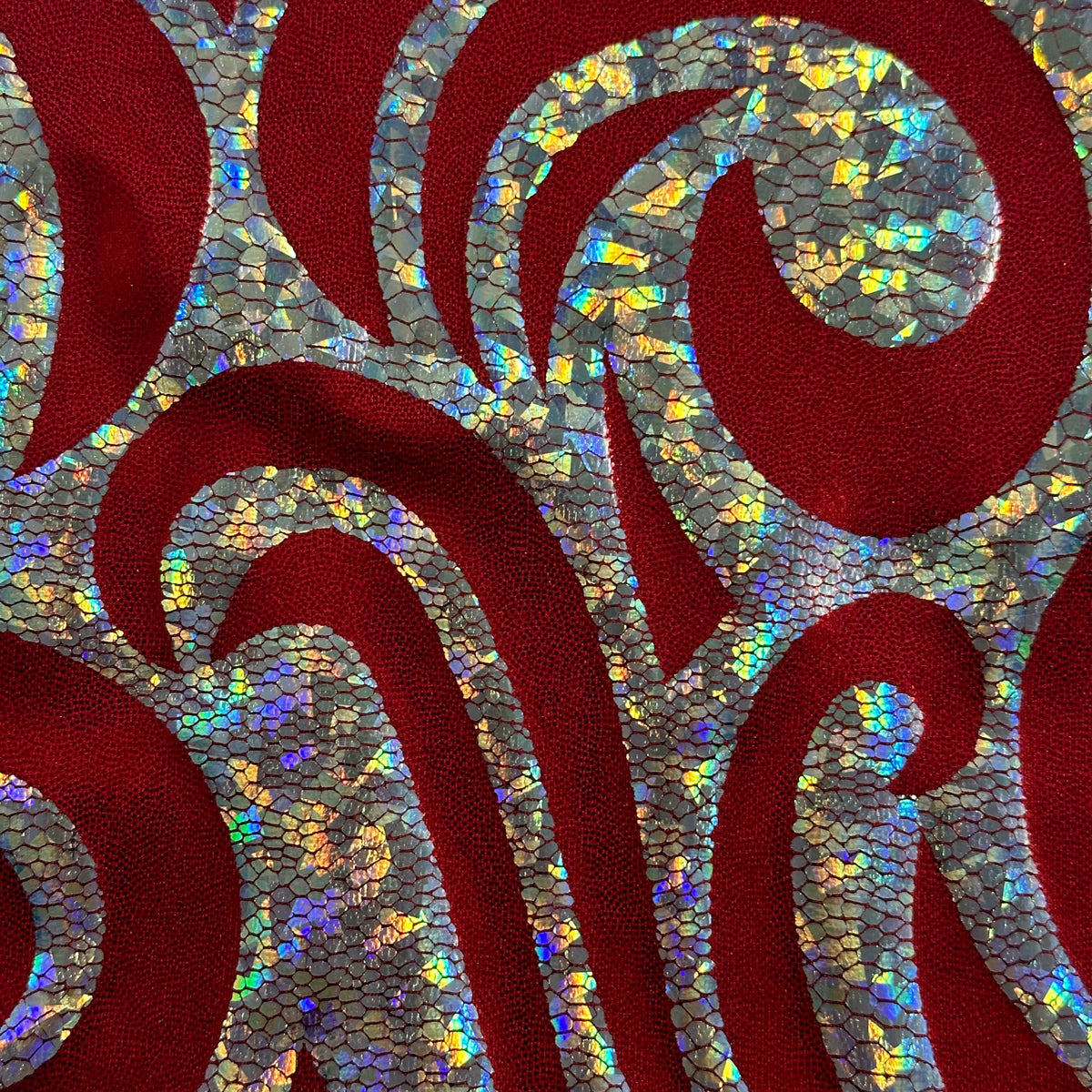 Stellar 4-Way Paisley Foggy Foil Nylon Spandex Fabric | Spandex Palace