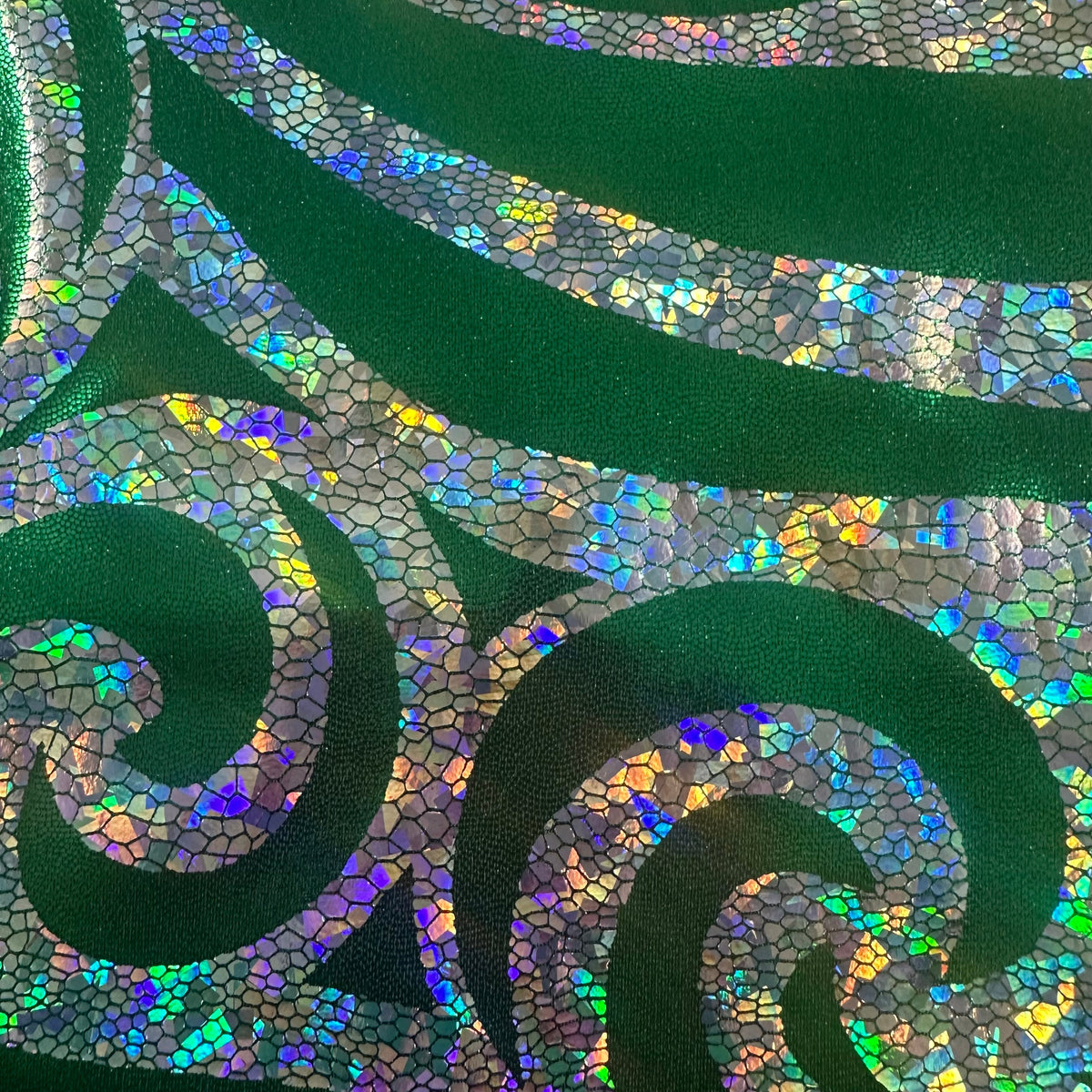 Stellar 4-Way Paisley Foggy Foil Nylon Spandex Fabric | Spandex Palace
