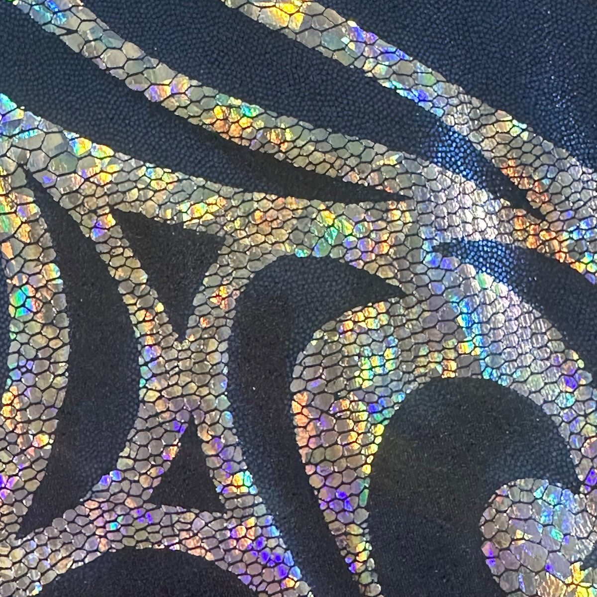 Stellar 4-Way Paisley Foggy Foil Nylon Spandex Fabric | Spandex Palace