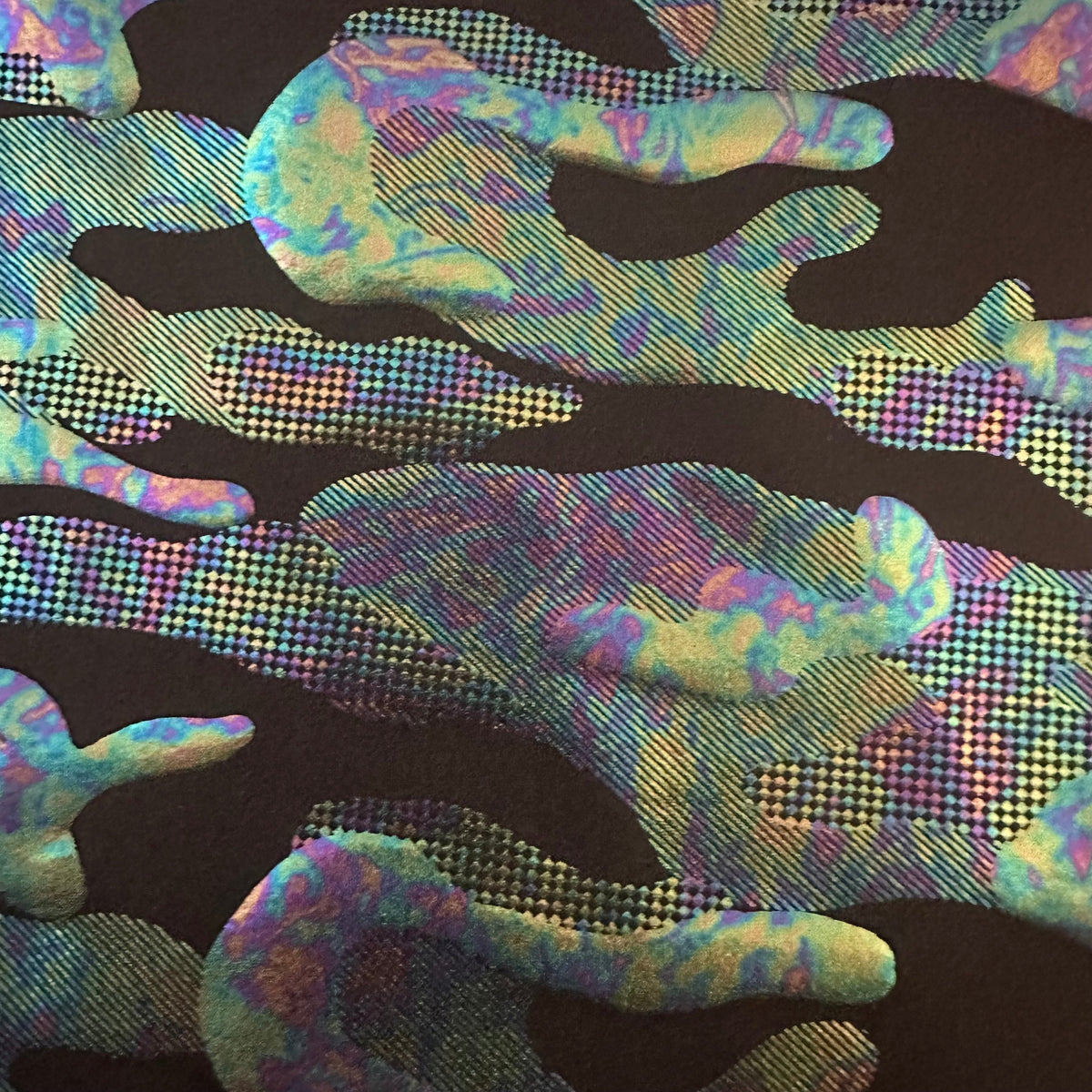 Army Stealth Foil Poly Spandex Stretch Fabric | Spandex Palace