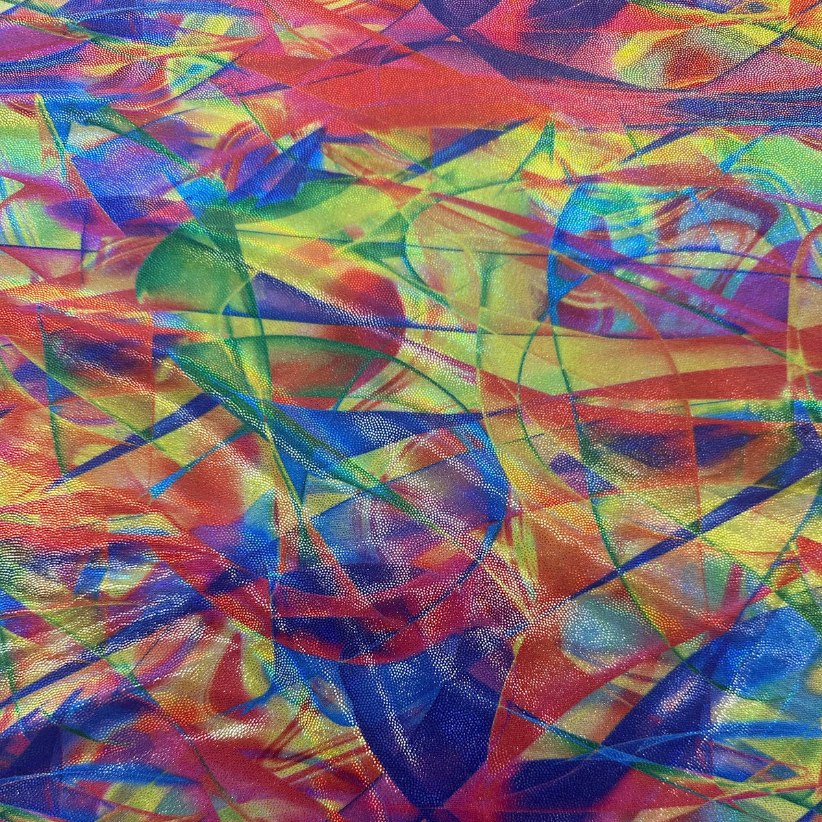 4-Way Abstract Holo Dot Poly Spandex Stretch Fabric | Spandex Palace