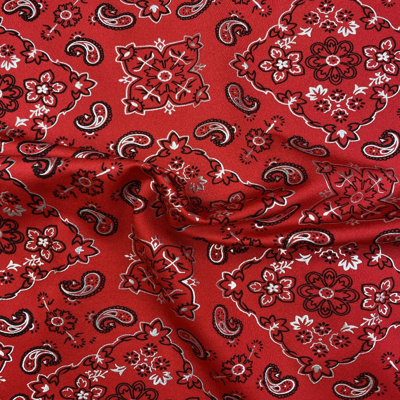 Bandana Paisley Print Spandex Fabric