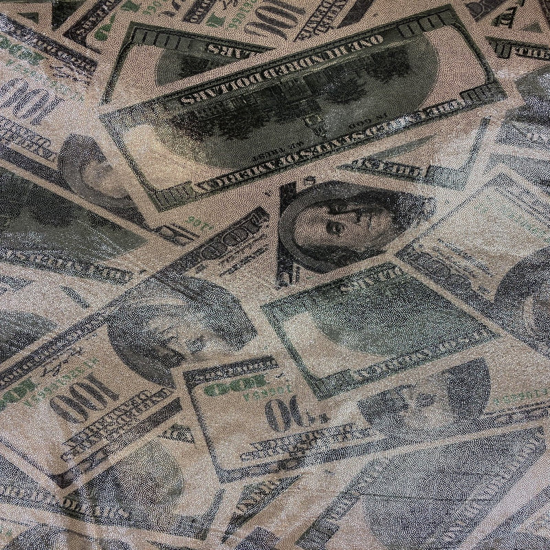 Hologram Mystique Money Print Spandex Fabric
