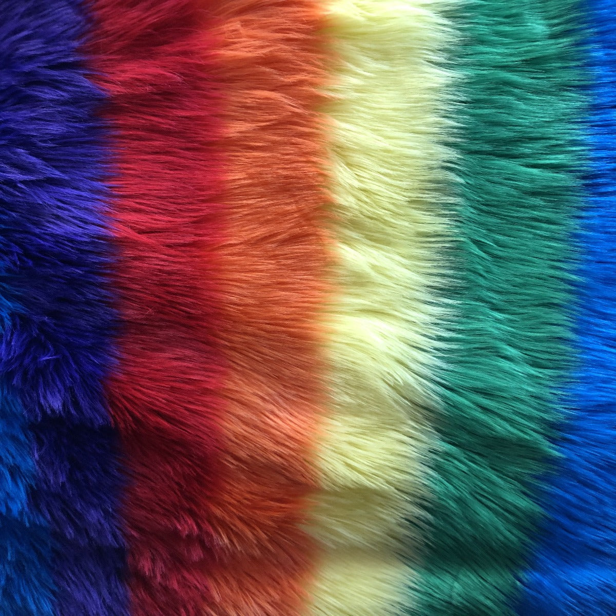 Striped Long Pile Faux Fur Fabric